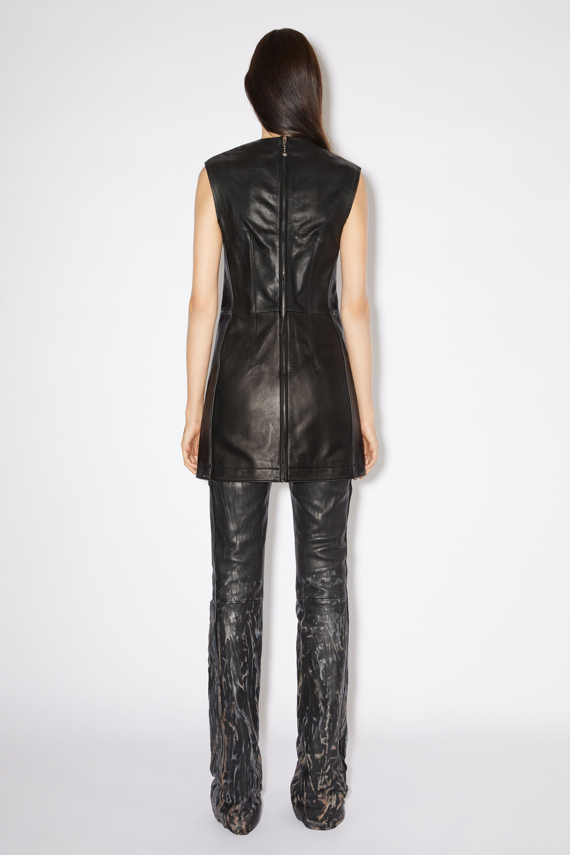 아크네 스튜디오 Acne Studios Sleeveless leather dress - Black