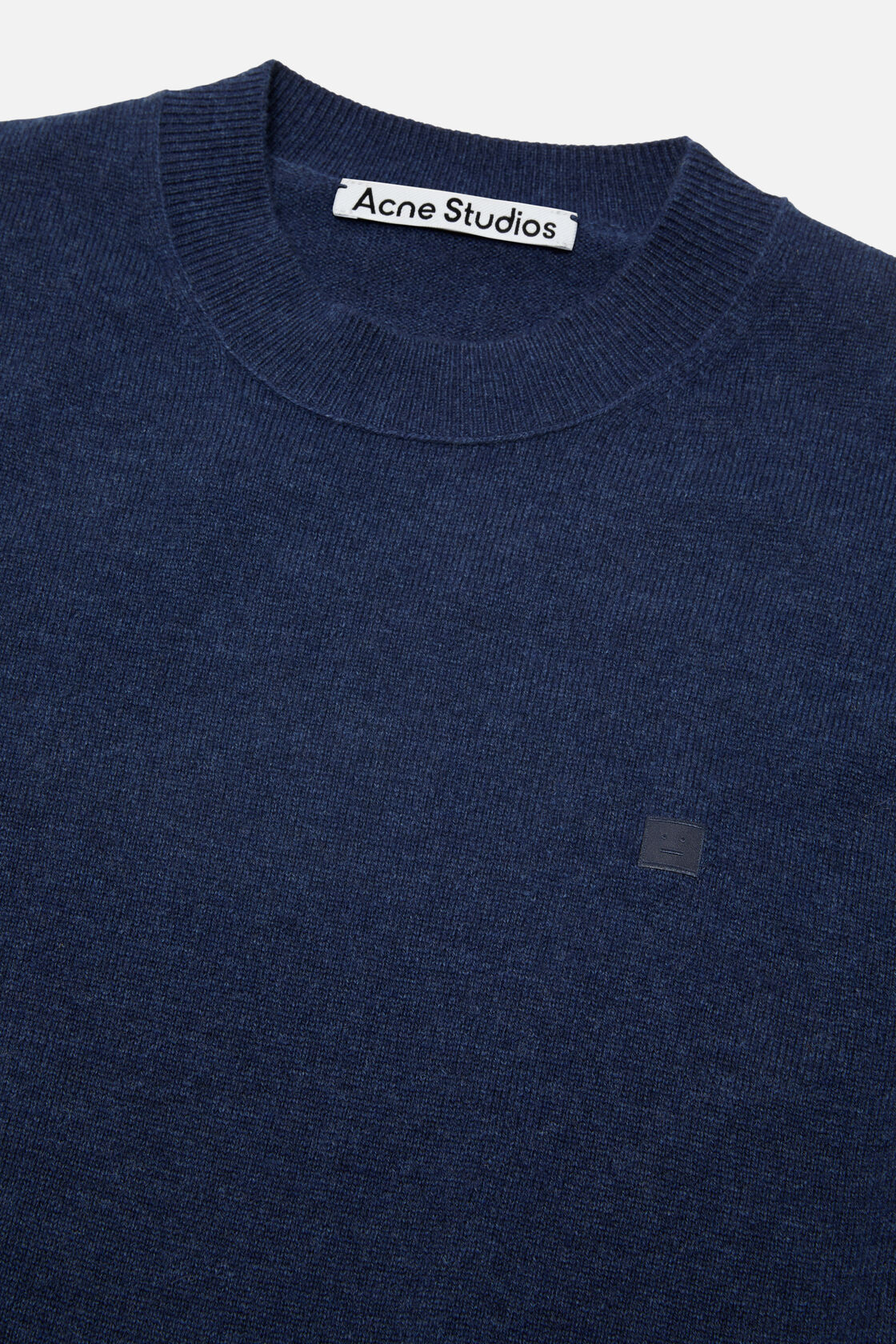 Crewneck jumper - Yak wool, Navy melange, 2000x