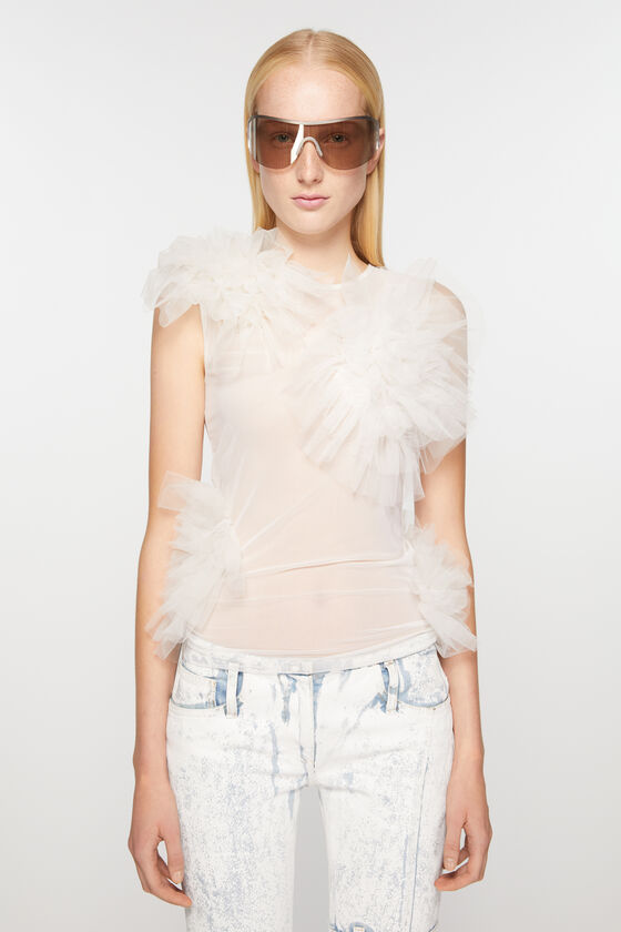 Acne Studios - Mesh ruffle tank top - White
