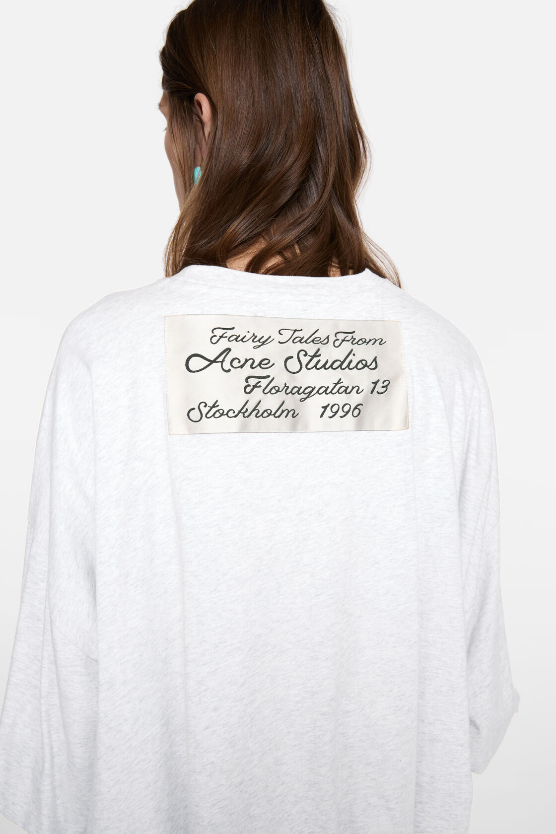 Gathered logo t-shirt, Grey Melange, 2000x