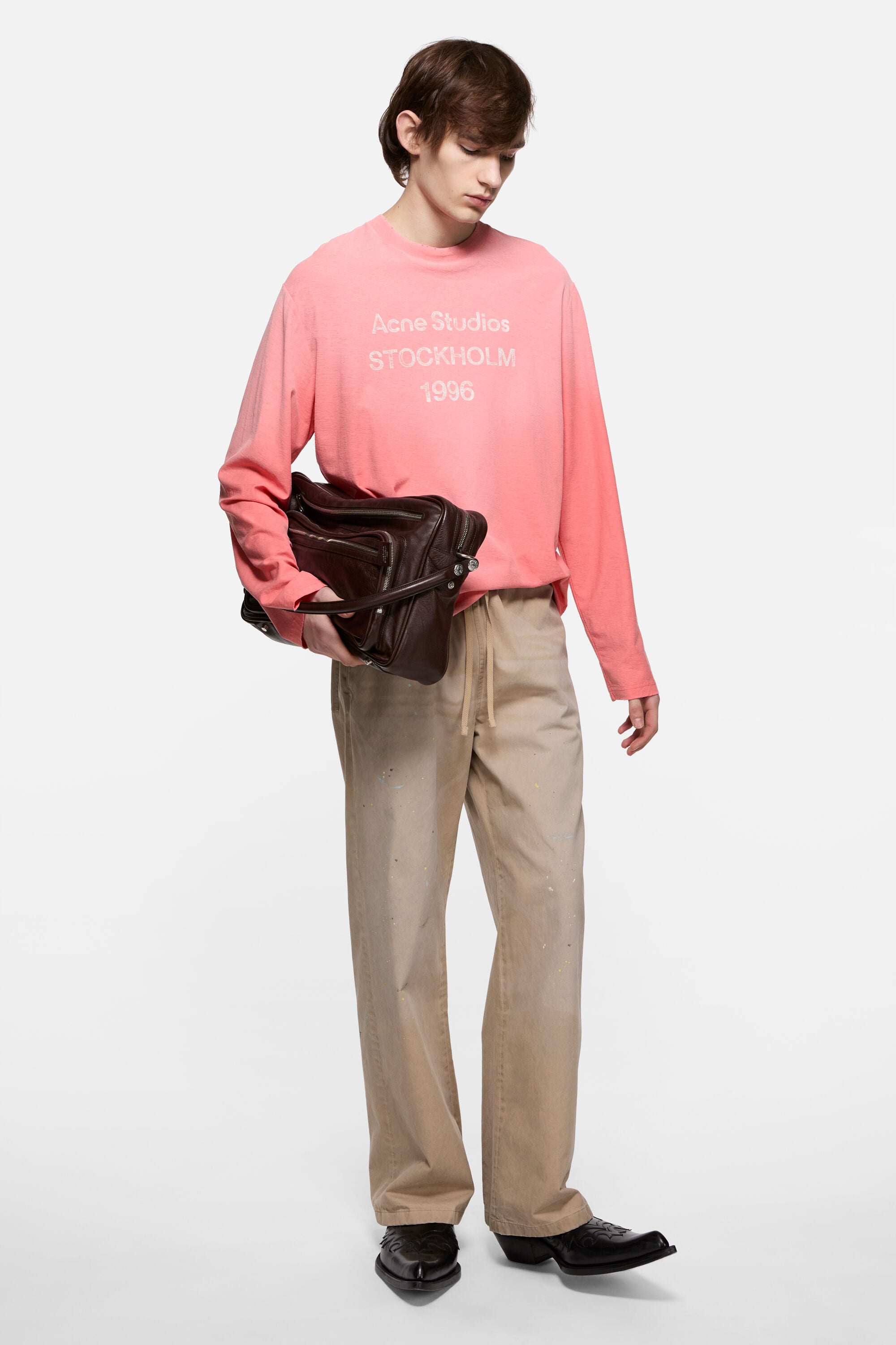 Acne Studios - スプレー仕上げ1996ロゴTシャツ - タンゴピンク