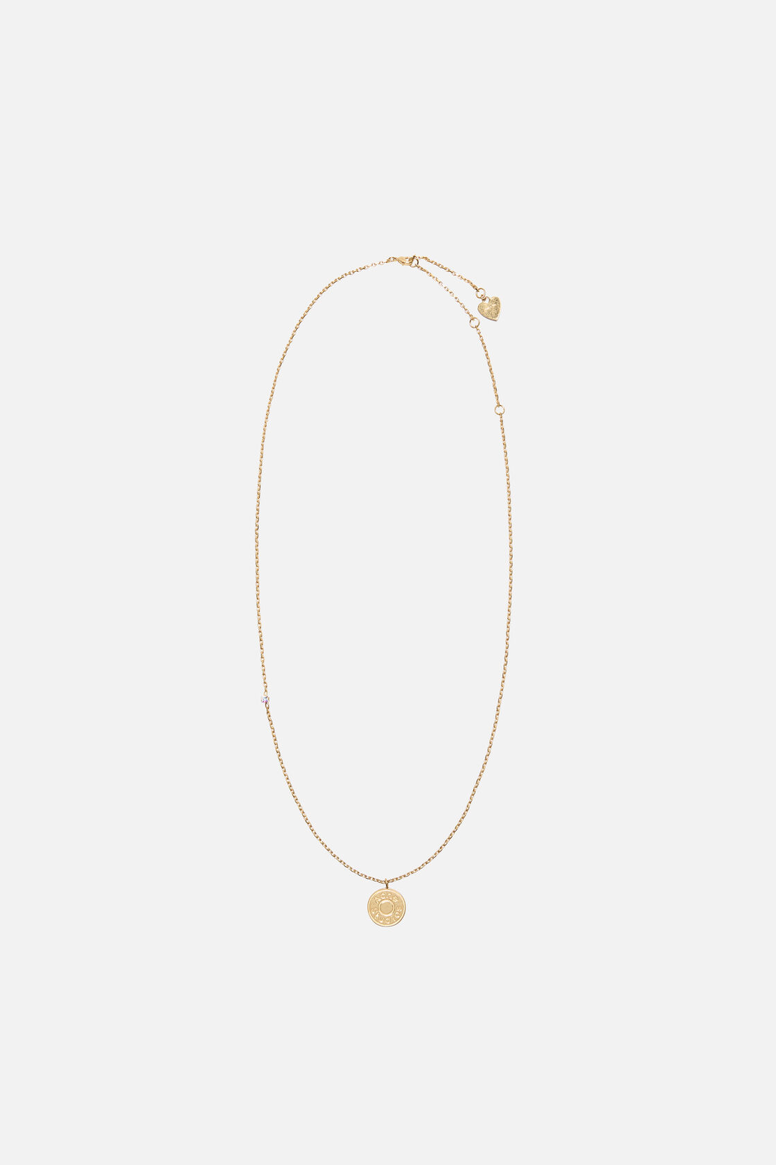 Rivet charm necklace, Semi matt gold, 2000x