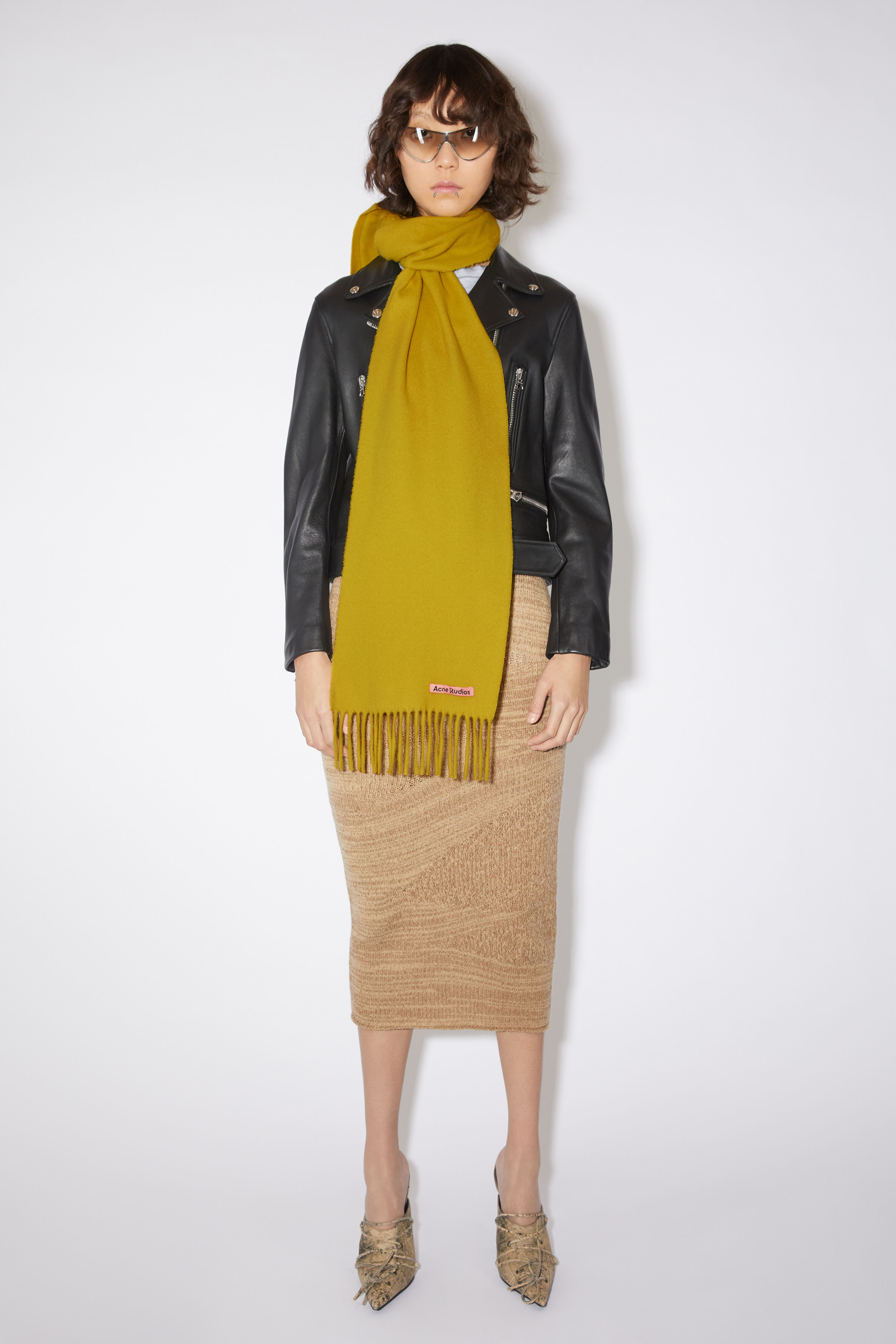 Fringe wool scarf - skinny Fringe wool scarf - skinny