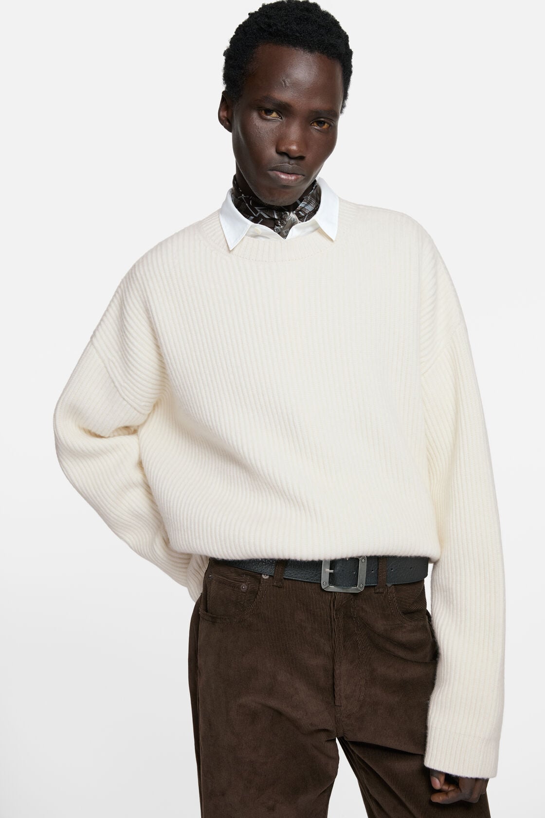 Chunky cashmere sweater, Off white, 2000x