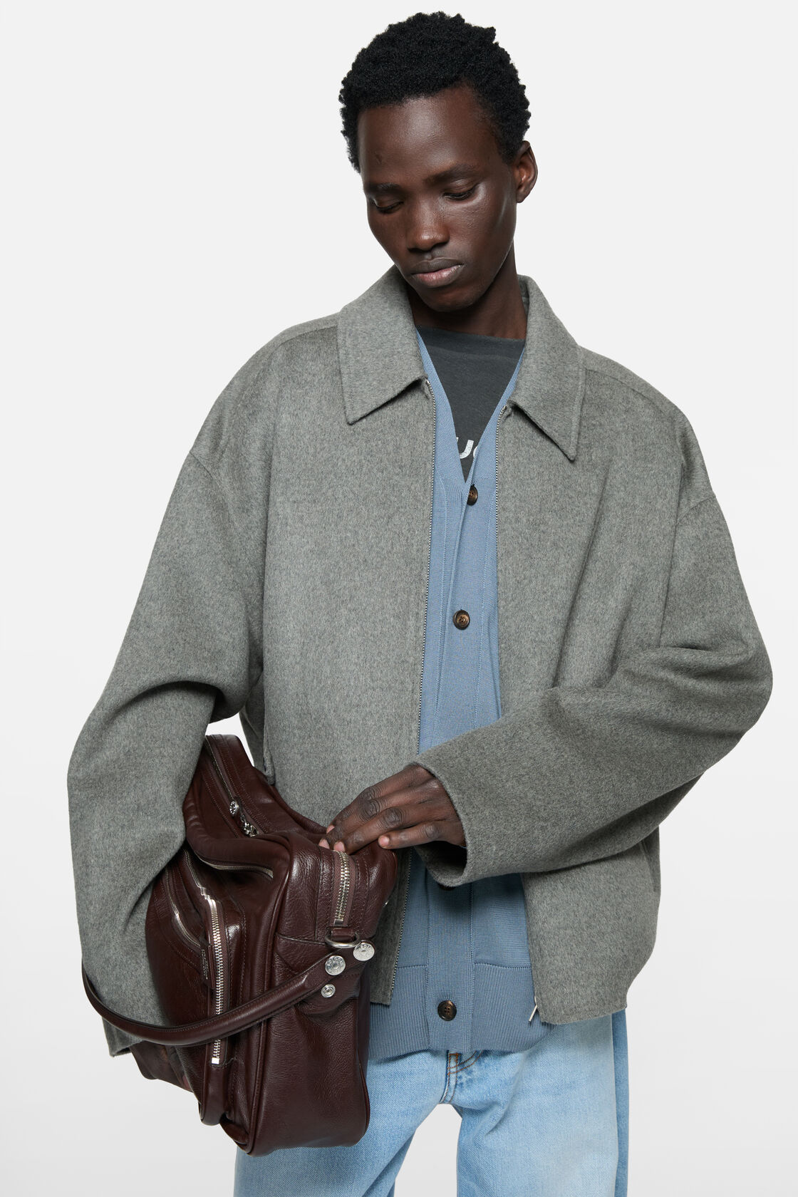 Cashmere blend jacket, Vintage grey melange, 2000x