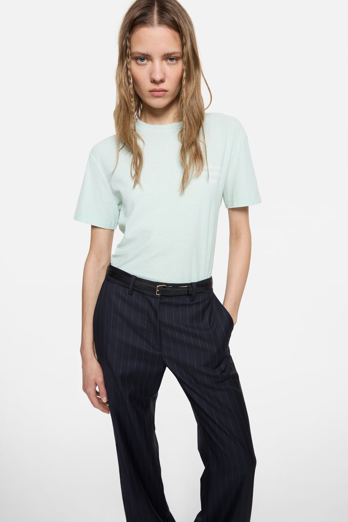 Distressed logo t-shirt, Pale mint, 2000x