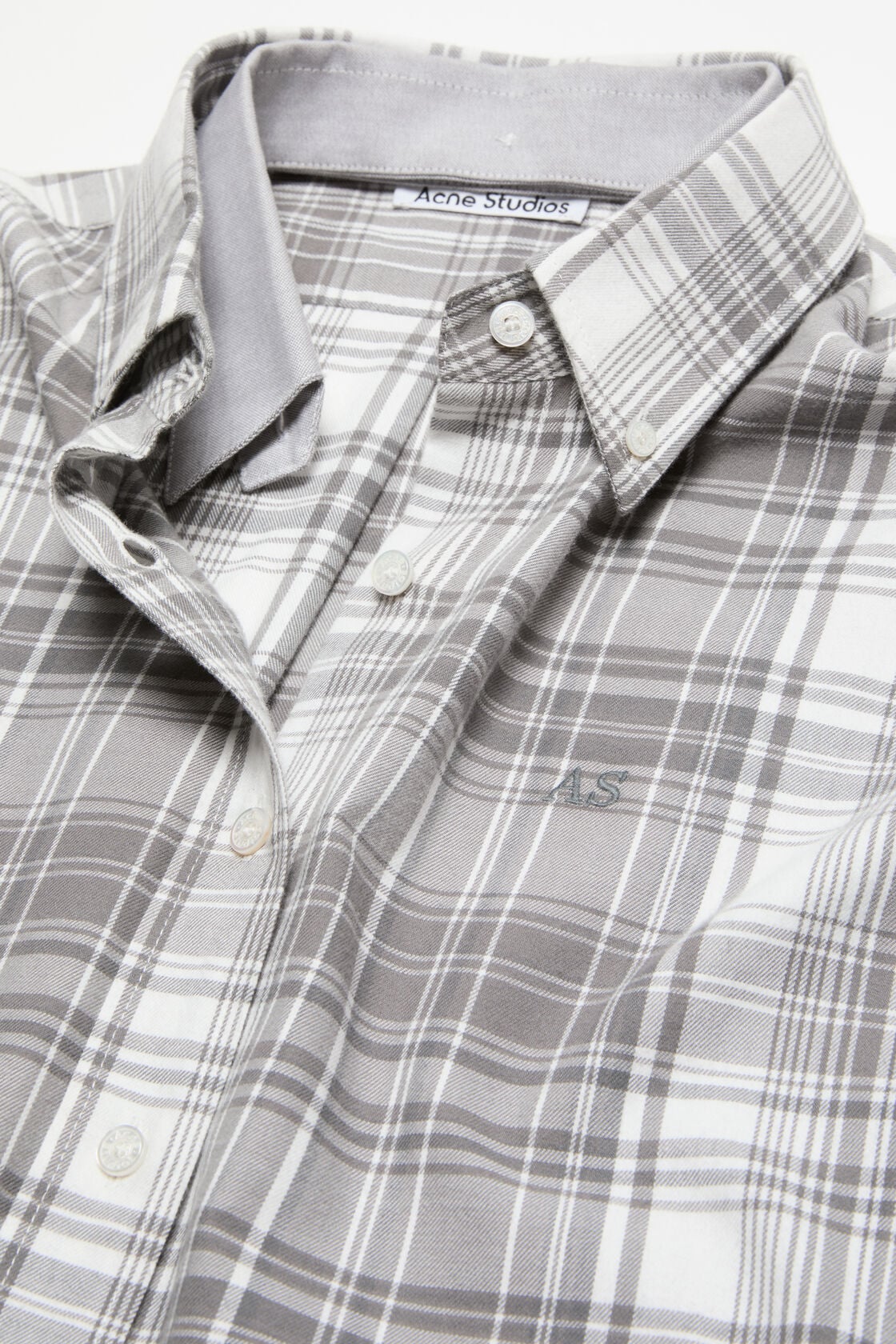 Layered flannel shirt, Black/white, 2000x