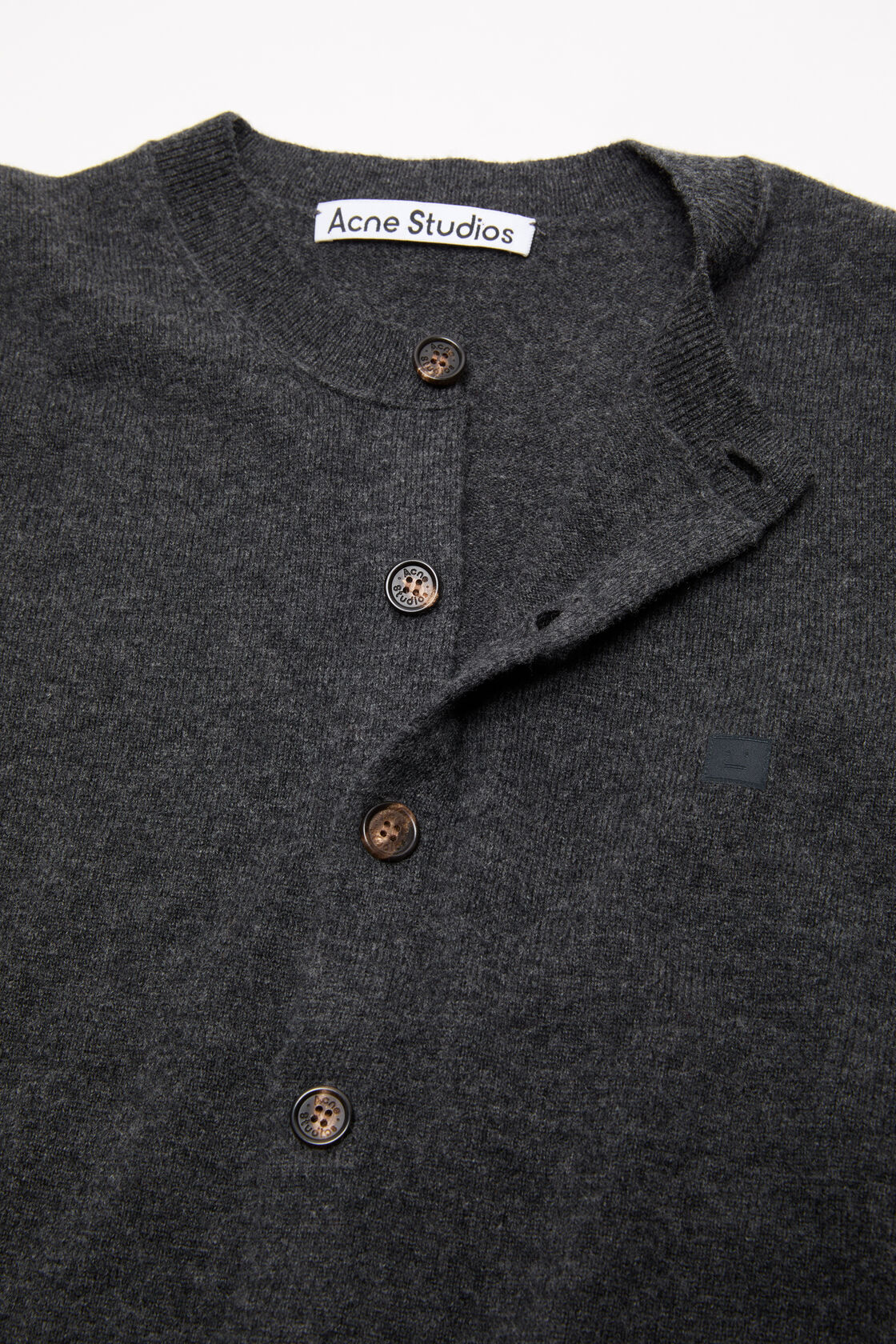 Fitted cardigan - yak wool, Dark Grey Melange, 2000x