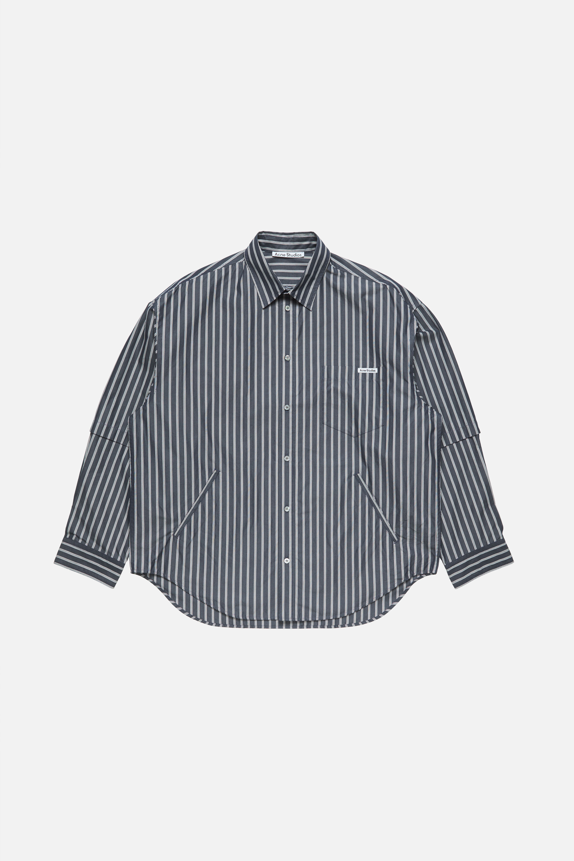 Acne Studios - ダブルスリーブストライプシャツ - ブルー/ホワイト
