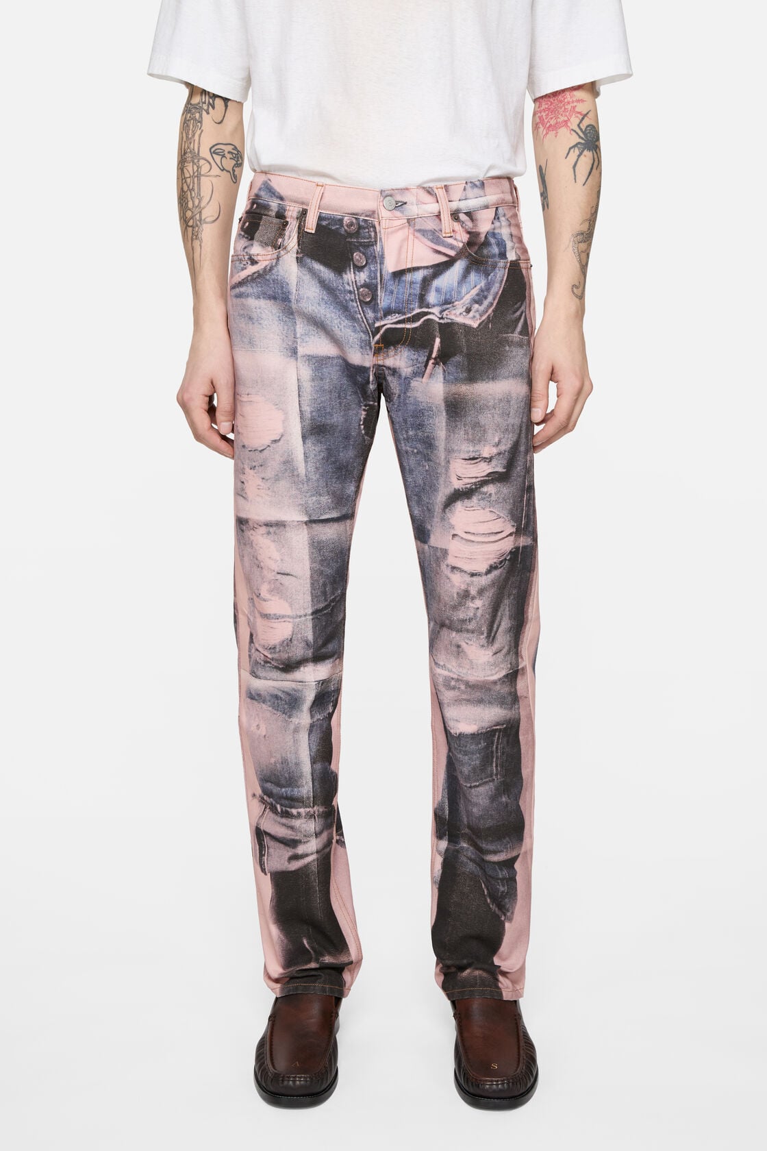 Trompe-l'&oelig;il jeans - Regular fit, Pink/blue, 2000x