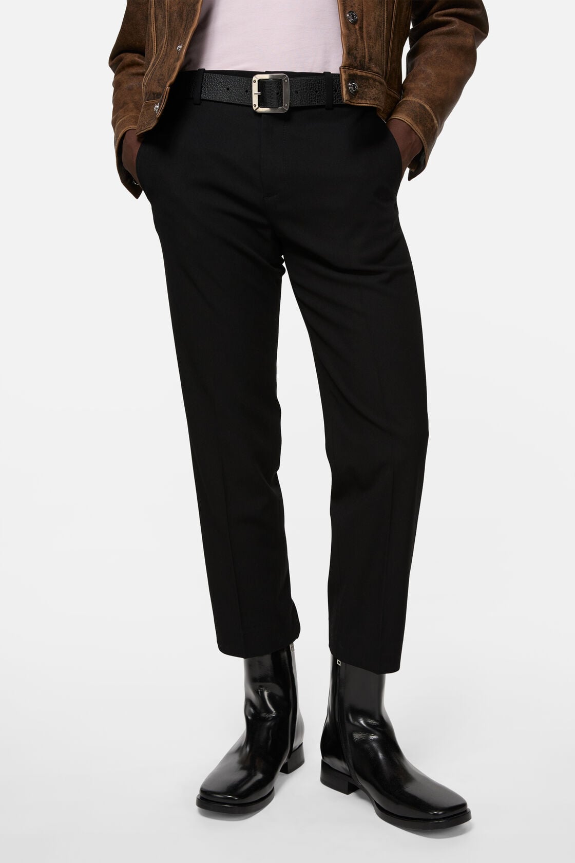 Cropped tailored trousers, Black, 2000x
