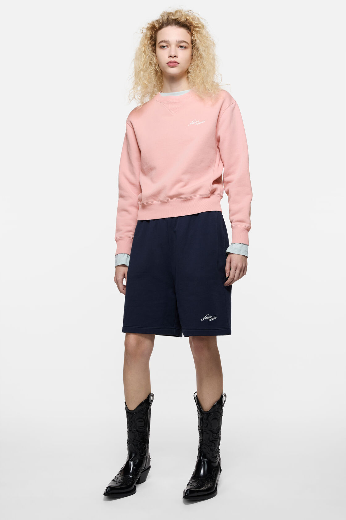 Fleece sweatshirt with logo, Faded pink, 2000x