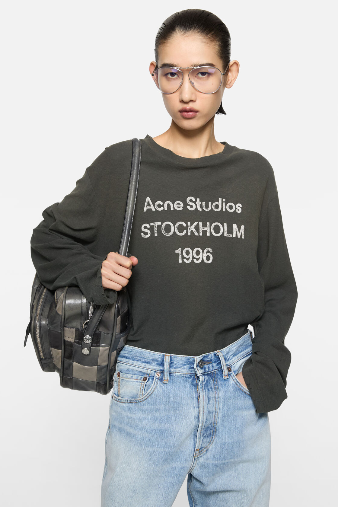 Sprayed 1996 logo t-shirt, Faded black, 2000x