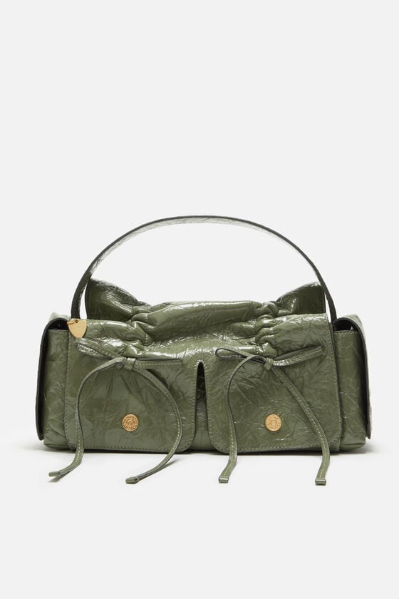 Multipocket Crinkled Patent S, Wheat green
