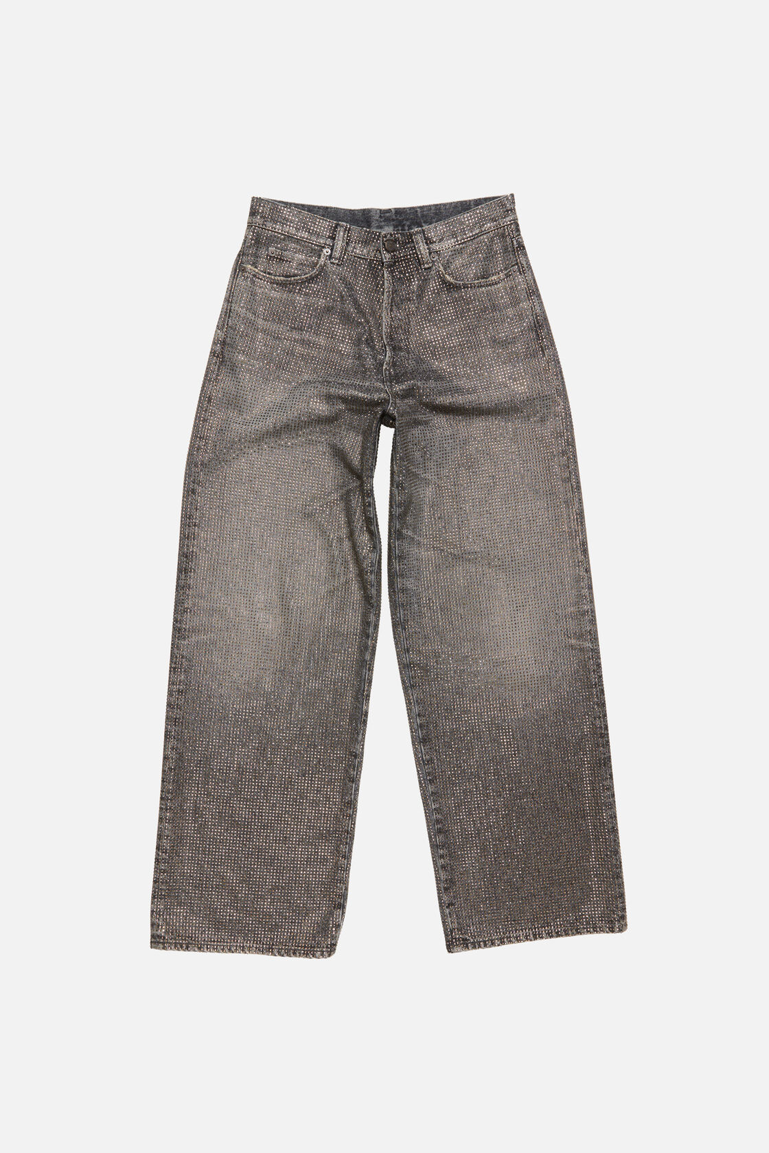 寬鬆萊茵石牛仔褲 - 1981, 洗舊黑, 2000x