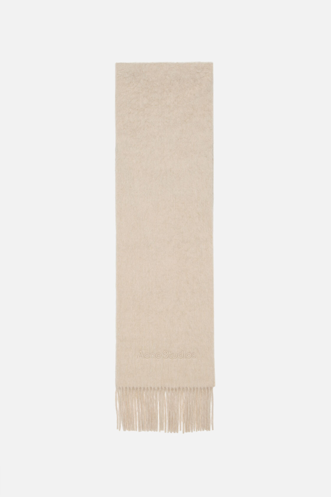 Alpaca wool logo scarf, Oatmeal melange, 2000x