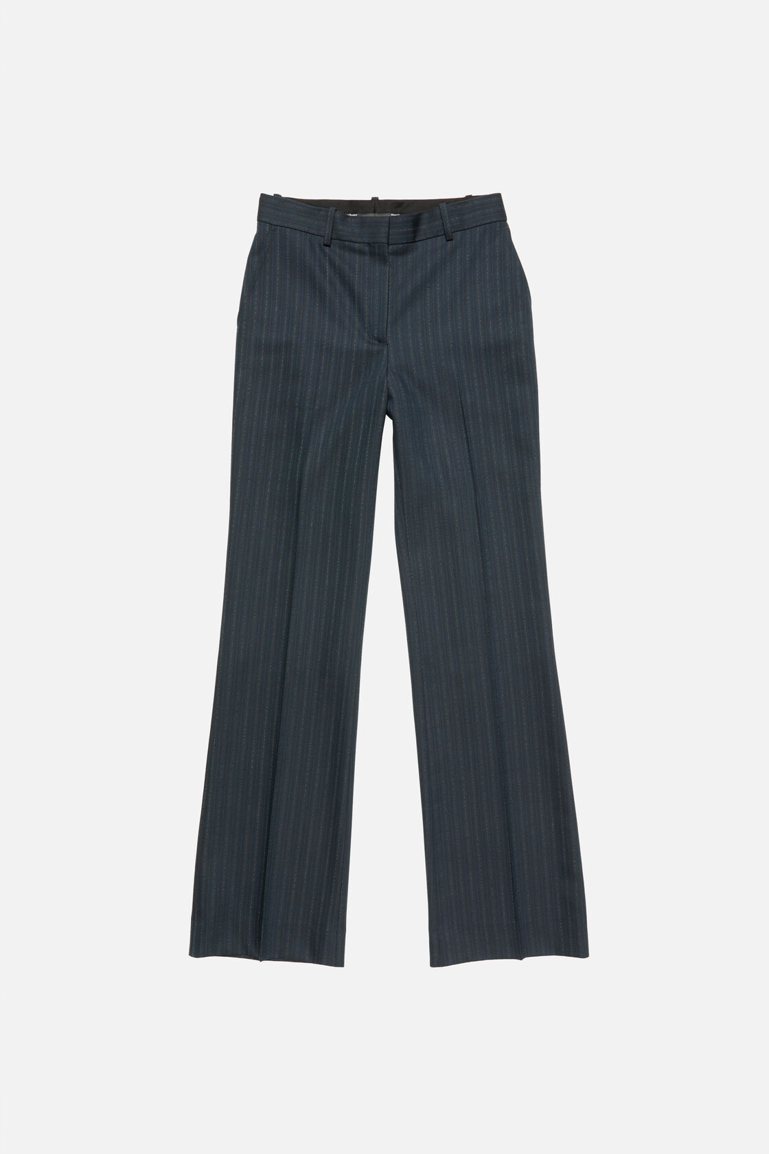 Pinstripe wool suit trousers, Black/Teal blue, 2000x