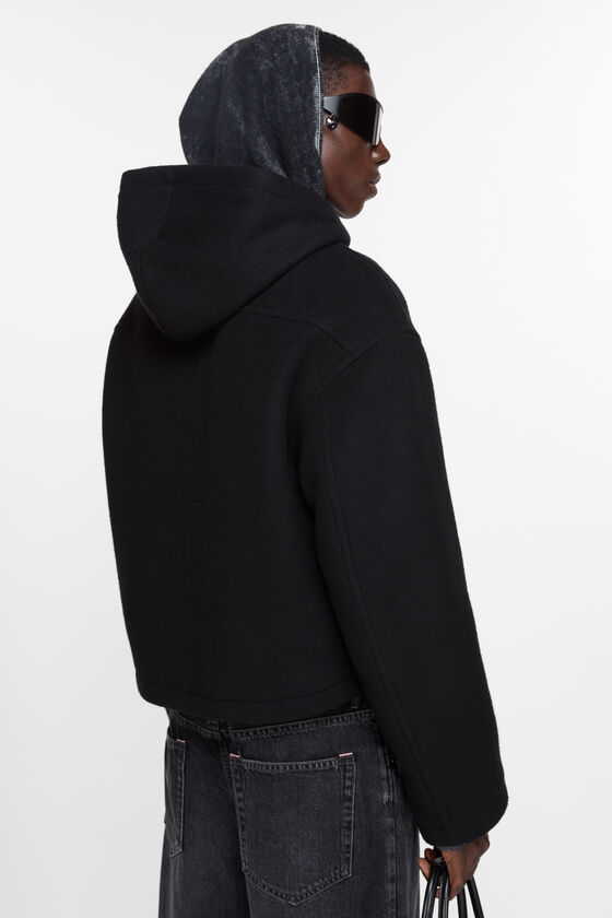 Acne Studios - ウールブレンドフード付きジャケット - ブラック