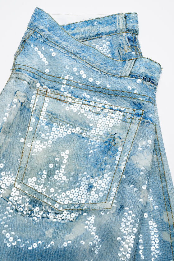 Acne Studios - プリントスパンコールトラウザーズ - ミッドブルー