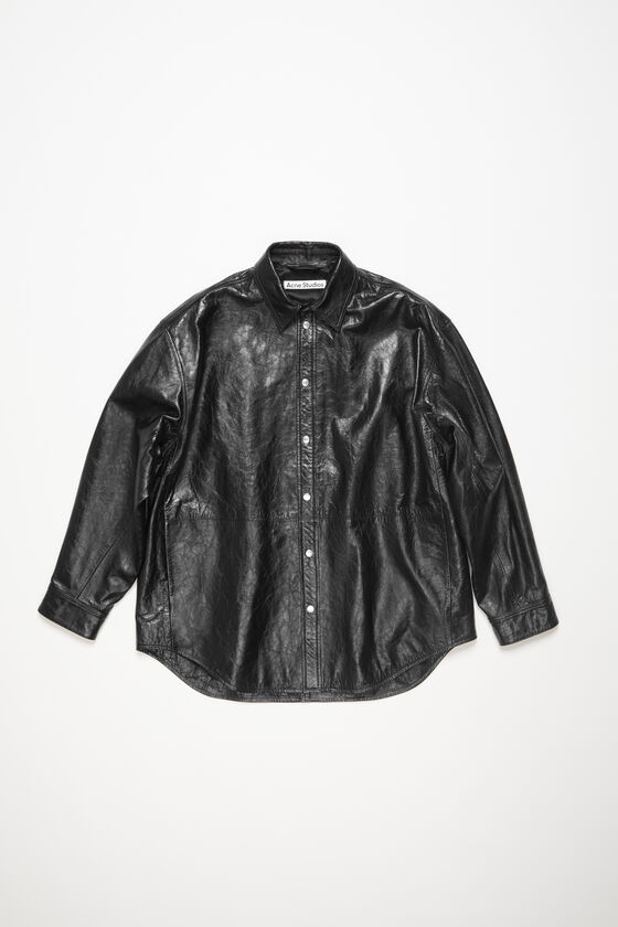 Acne Studios - Leather shirt jacket - Black