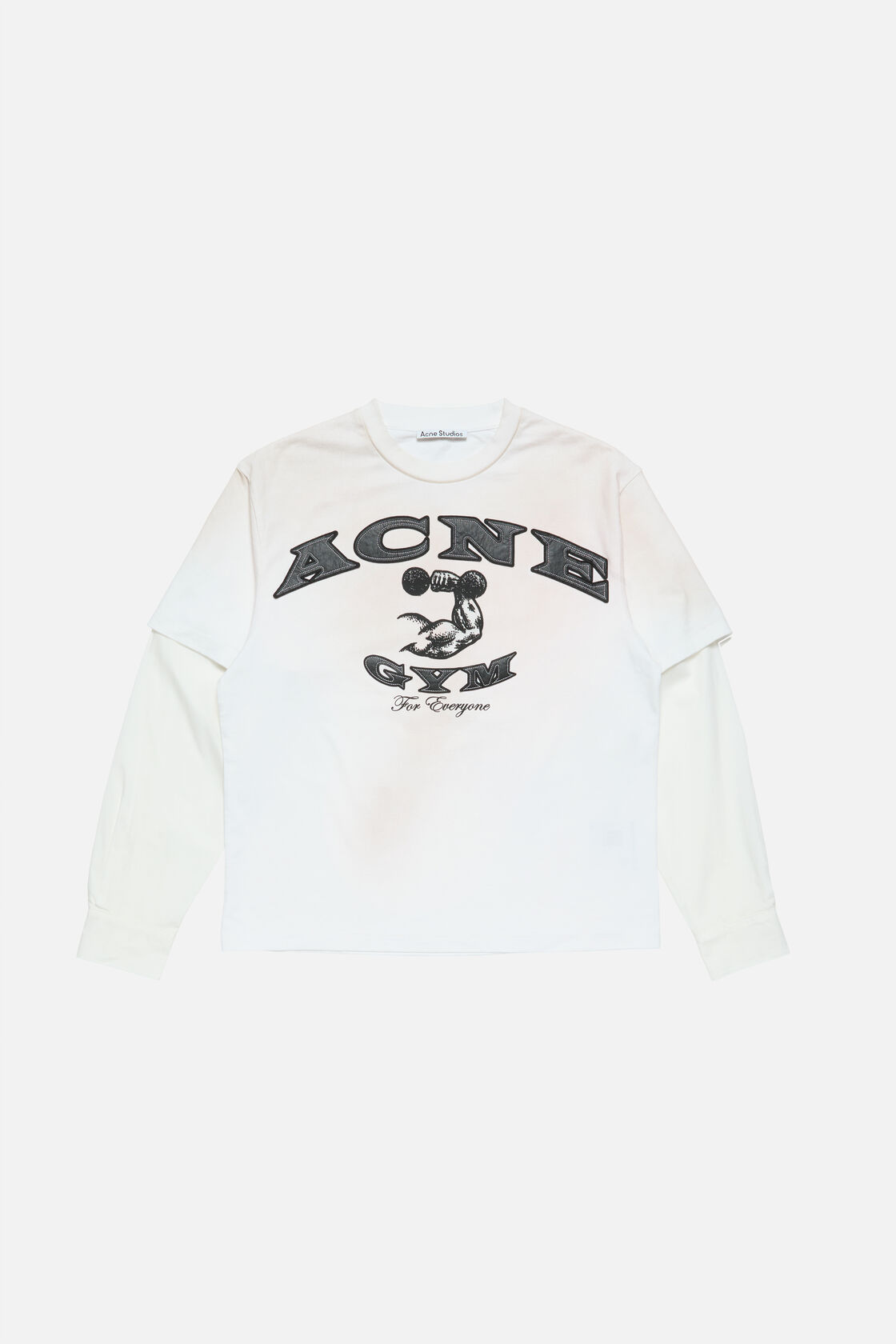 Layered logo t-shirt, Dusty white, 2000x