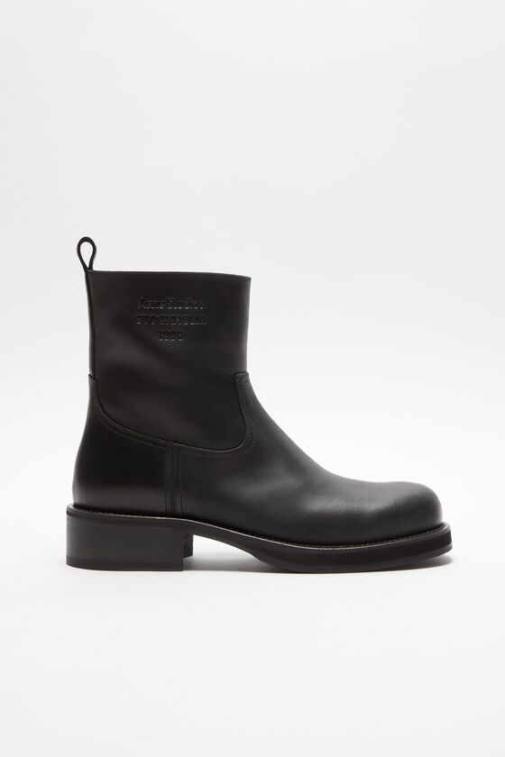 Acne Studios - Leather waxed boots - Black