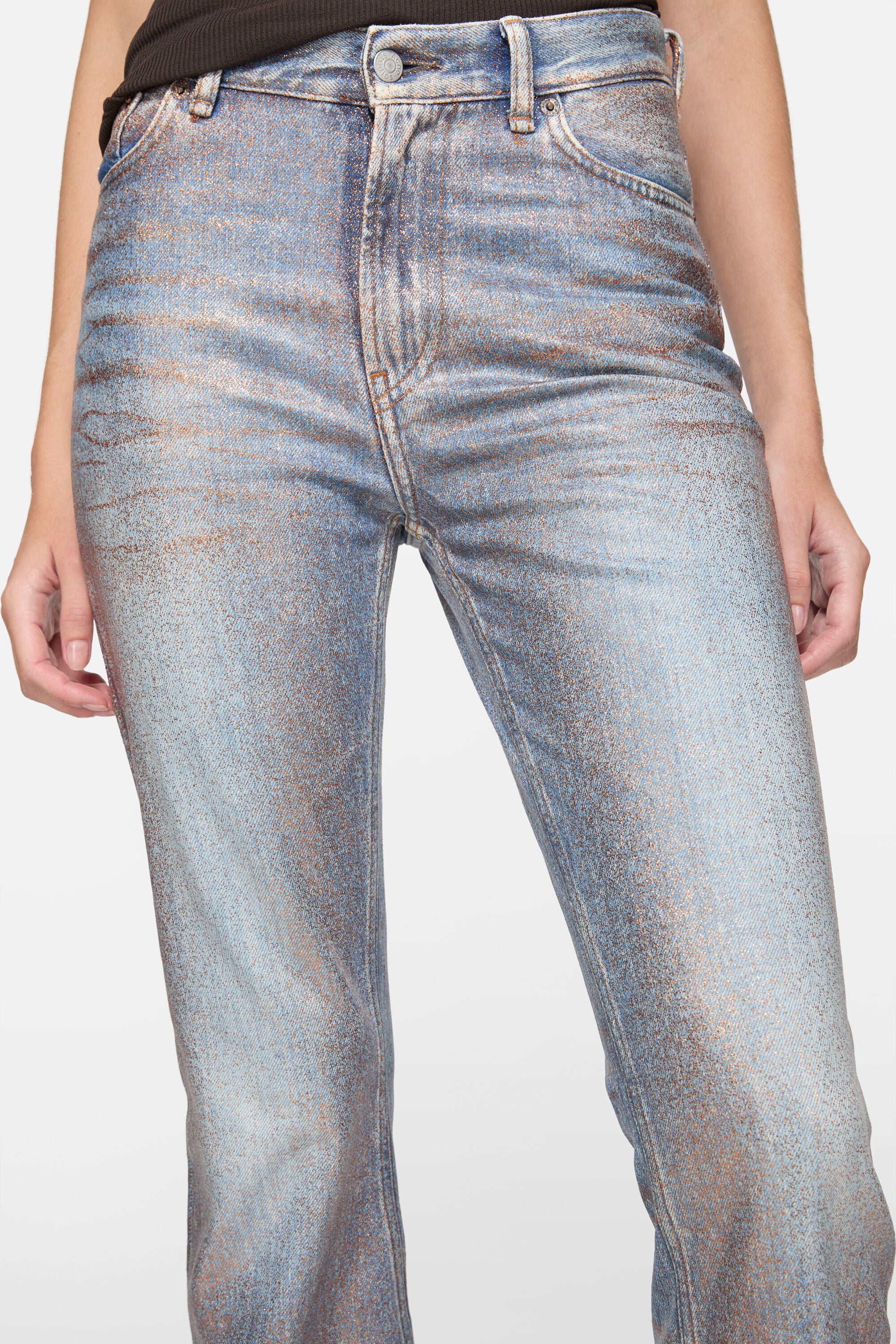 Acne Studios - フィットグリッタージーンズ - 2025F - ローズコッパー