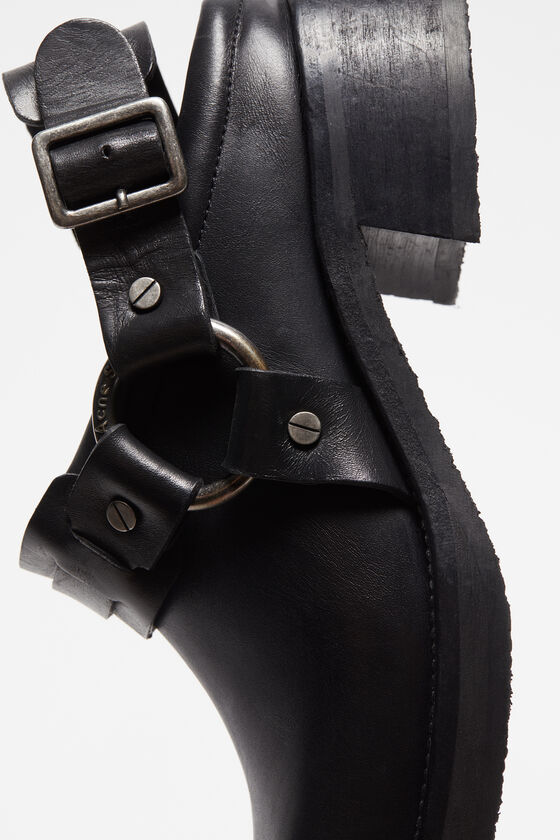 Acne Studios - Leather buckle mule - Black