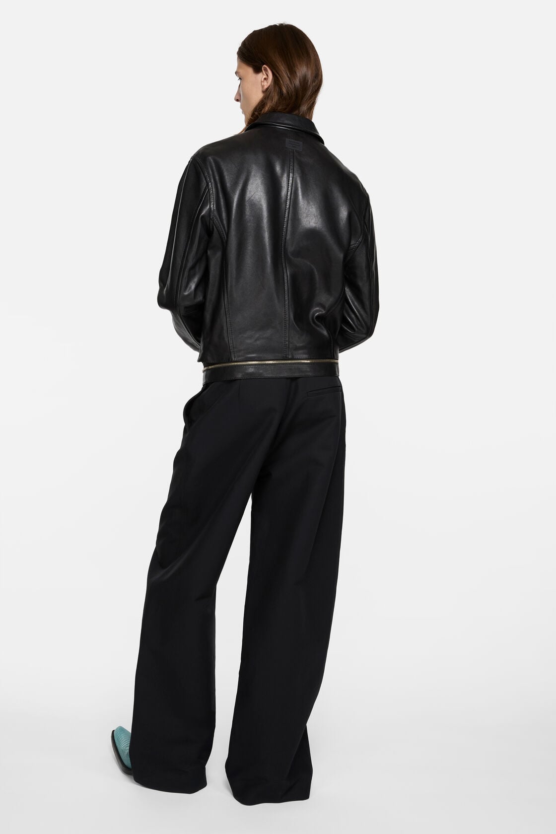Leather biker jacket, Black, 2000x