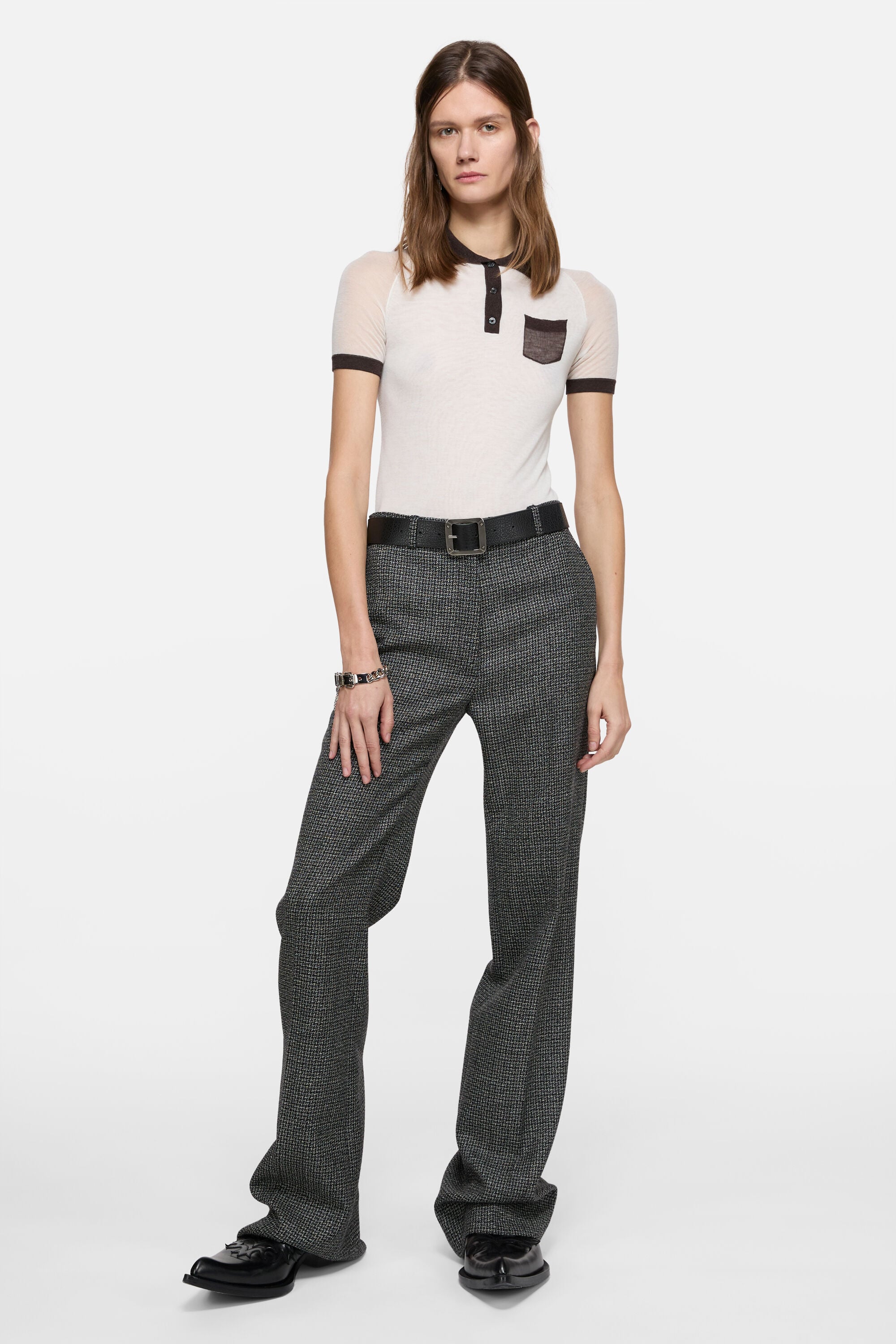 # Acne Studios KNIT POLO ニット ポロシャツ Ribbed-knit polo shirt in green - Acne Studios | Mytheresa