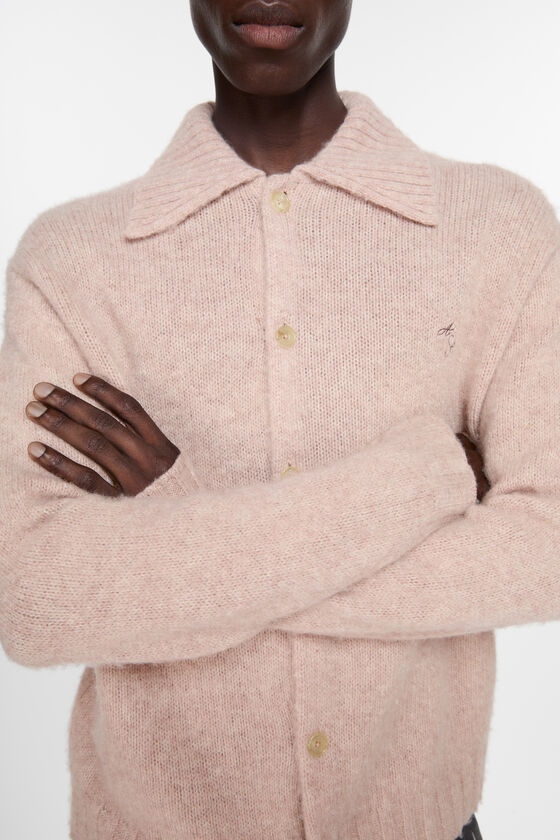Acne Studios - Polo wool cardigan - Pink melange 