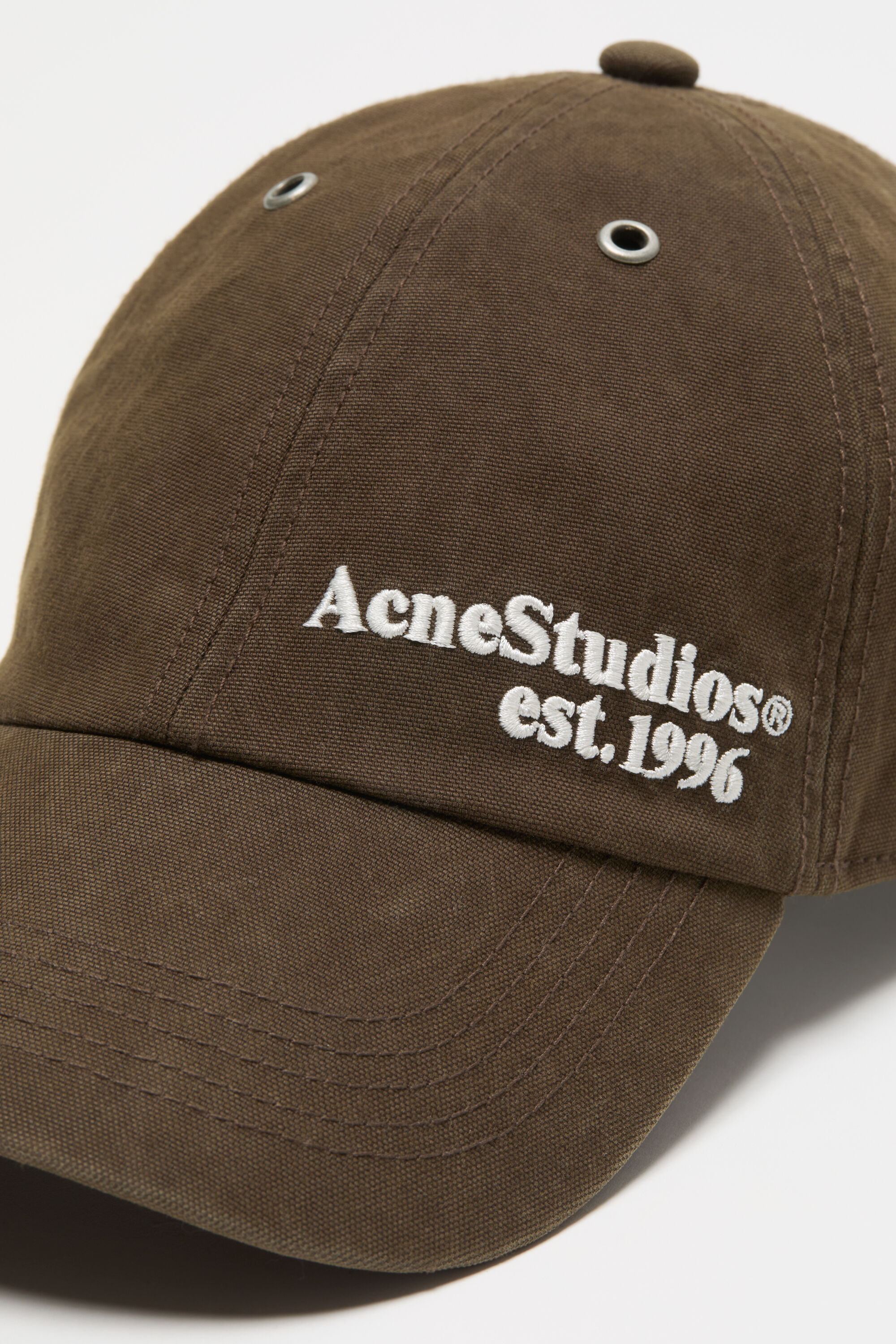 Acne Studios - Waxed logo cap - Brown