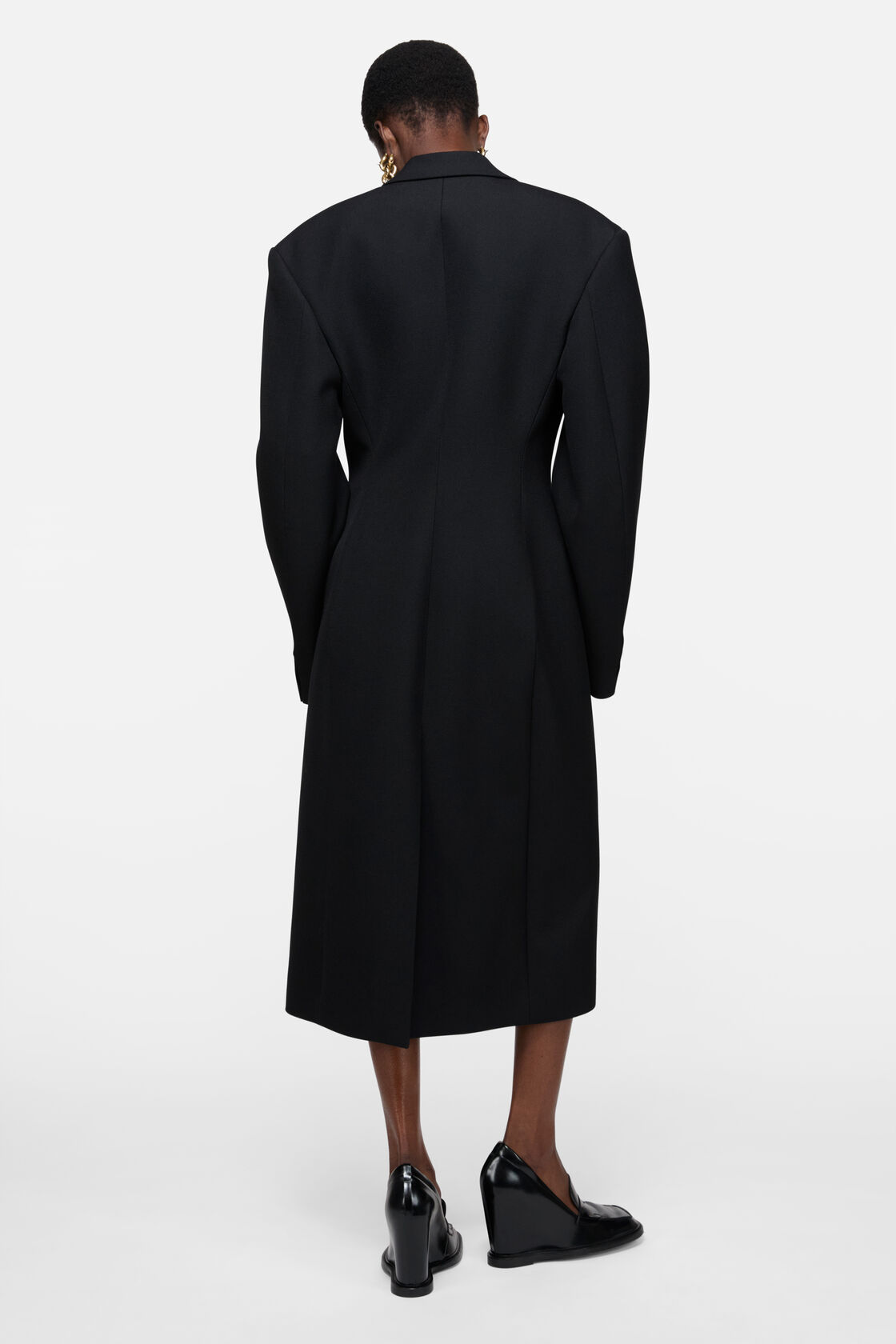 Double-breasted wool coat, Black, 2000x