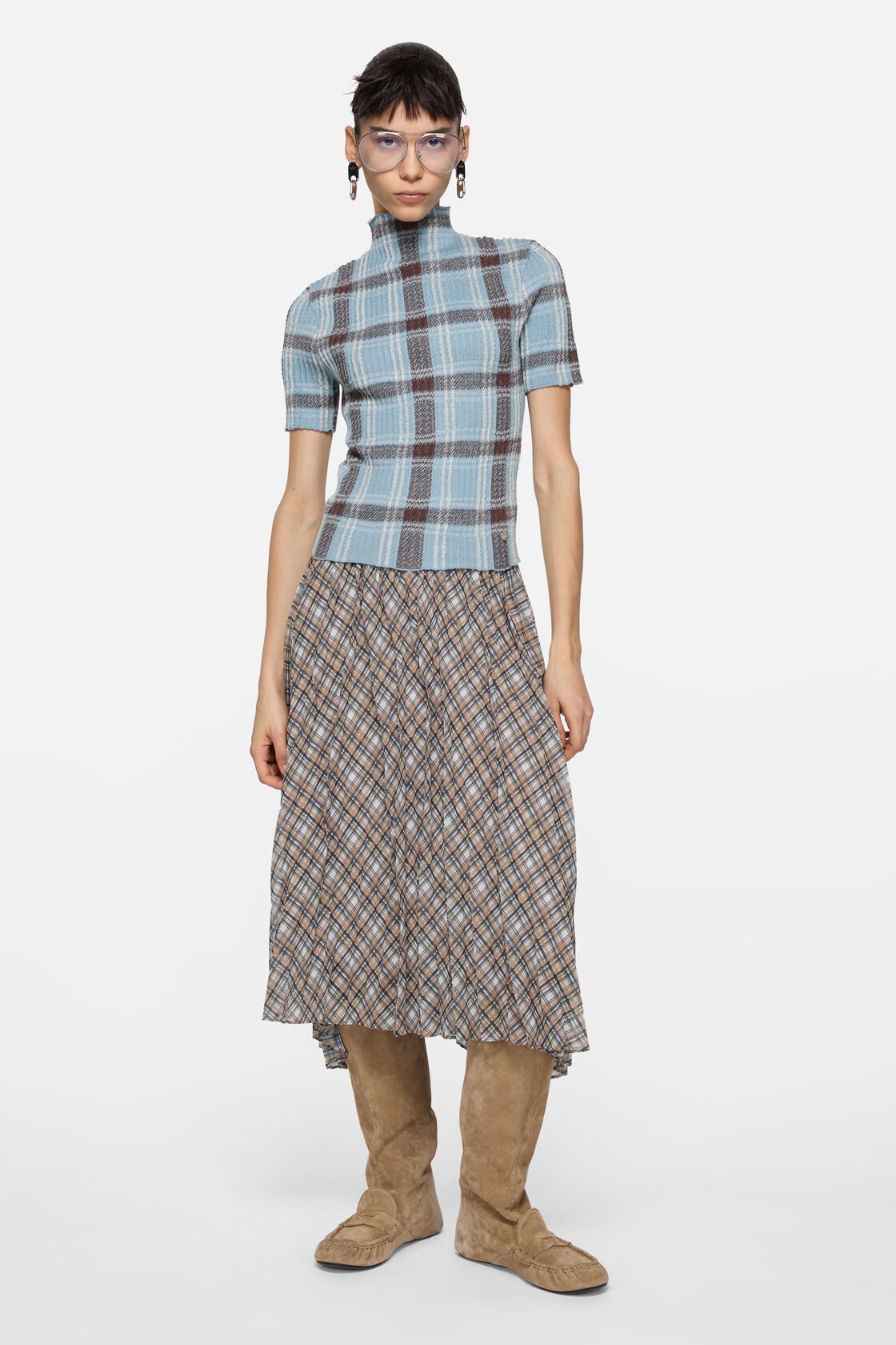 Wool turtleneck, Blue/brown, 2000x