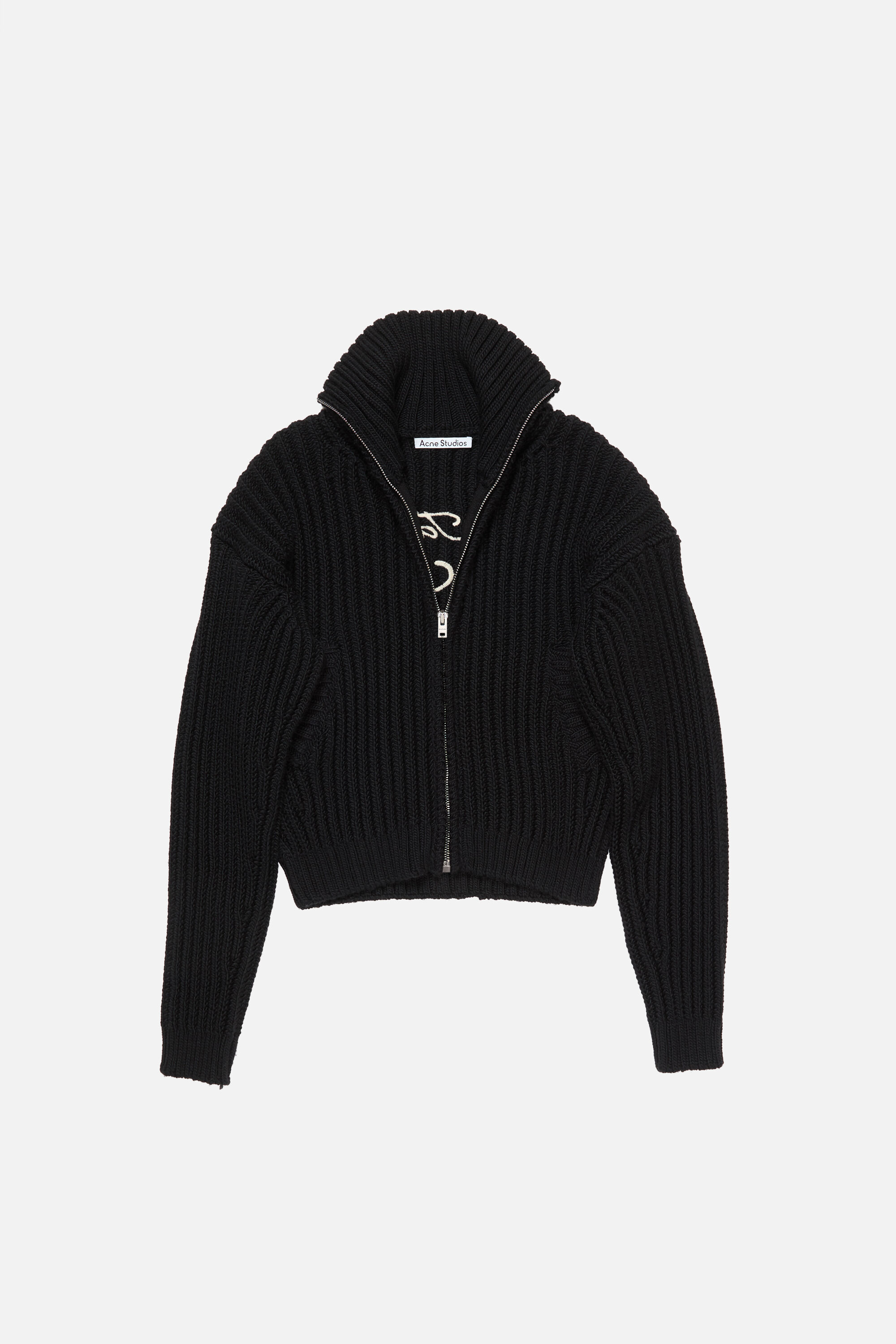 Acne Studios - Wool zip cardigan - Black