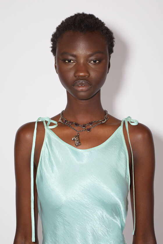 Acne Studios Satin wrap dress Spearmint green