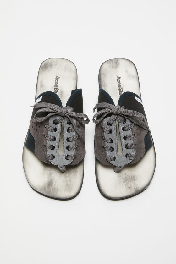 Acne Studios - レースアップレザーサンダル - ブラック