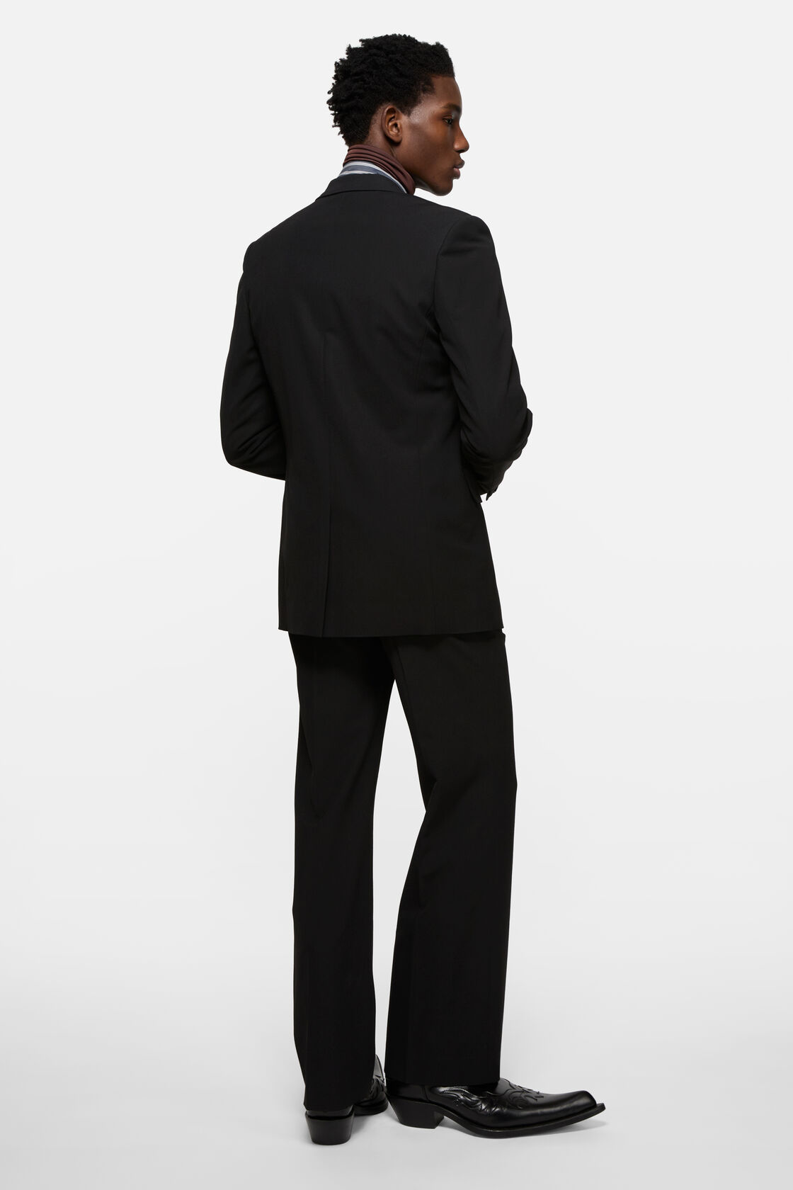 Fitted suit jacket, Black, 2000x
