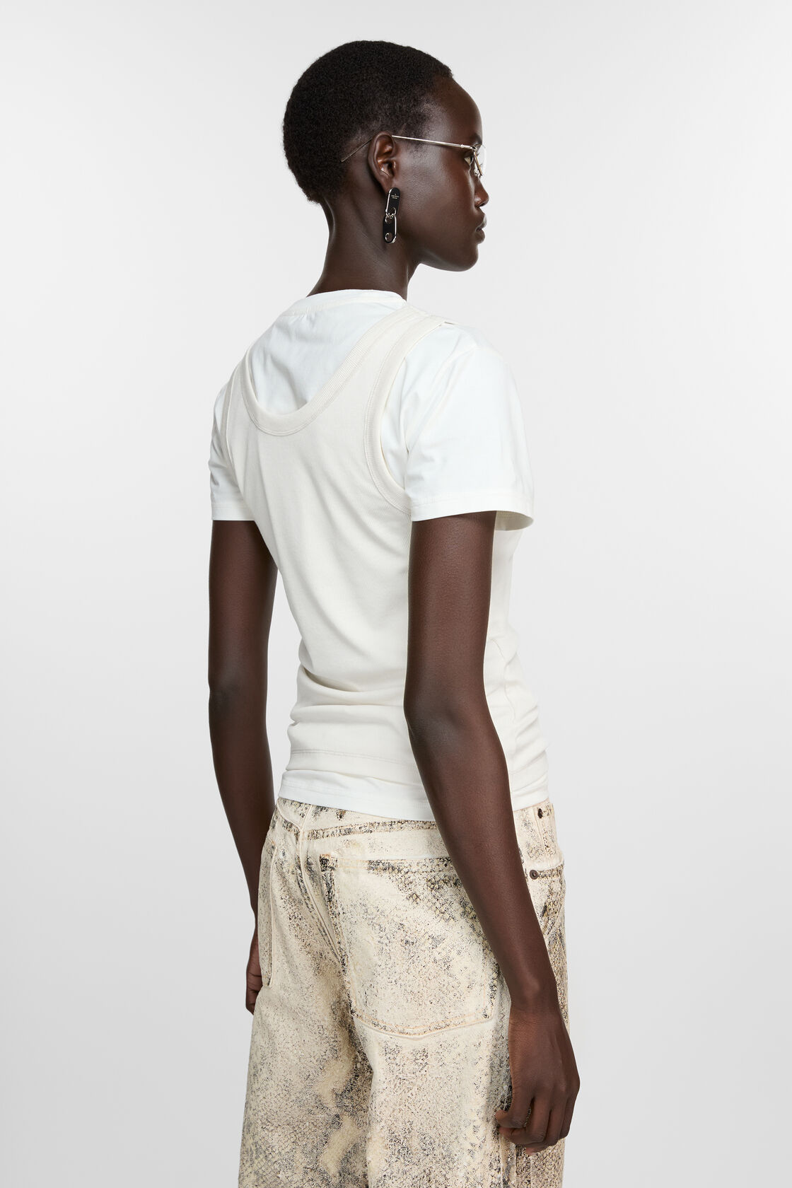 Layered t-shirt, Off white, 2000x