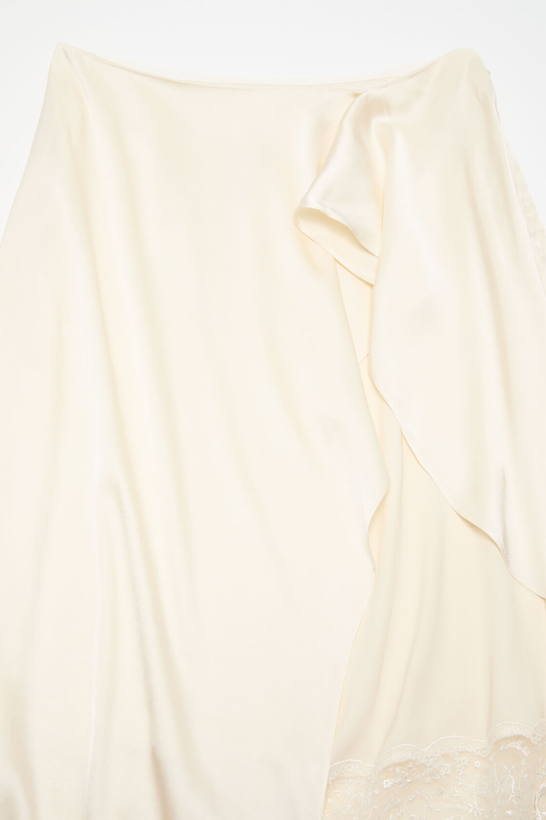 Layered satin skirt, Cream white, 2000x