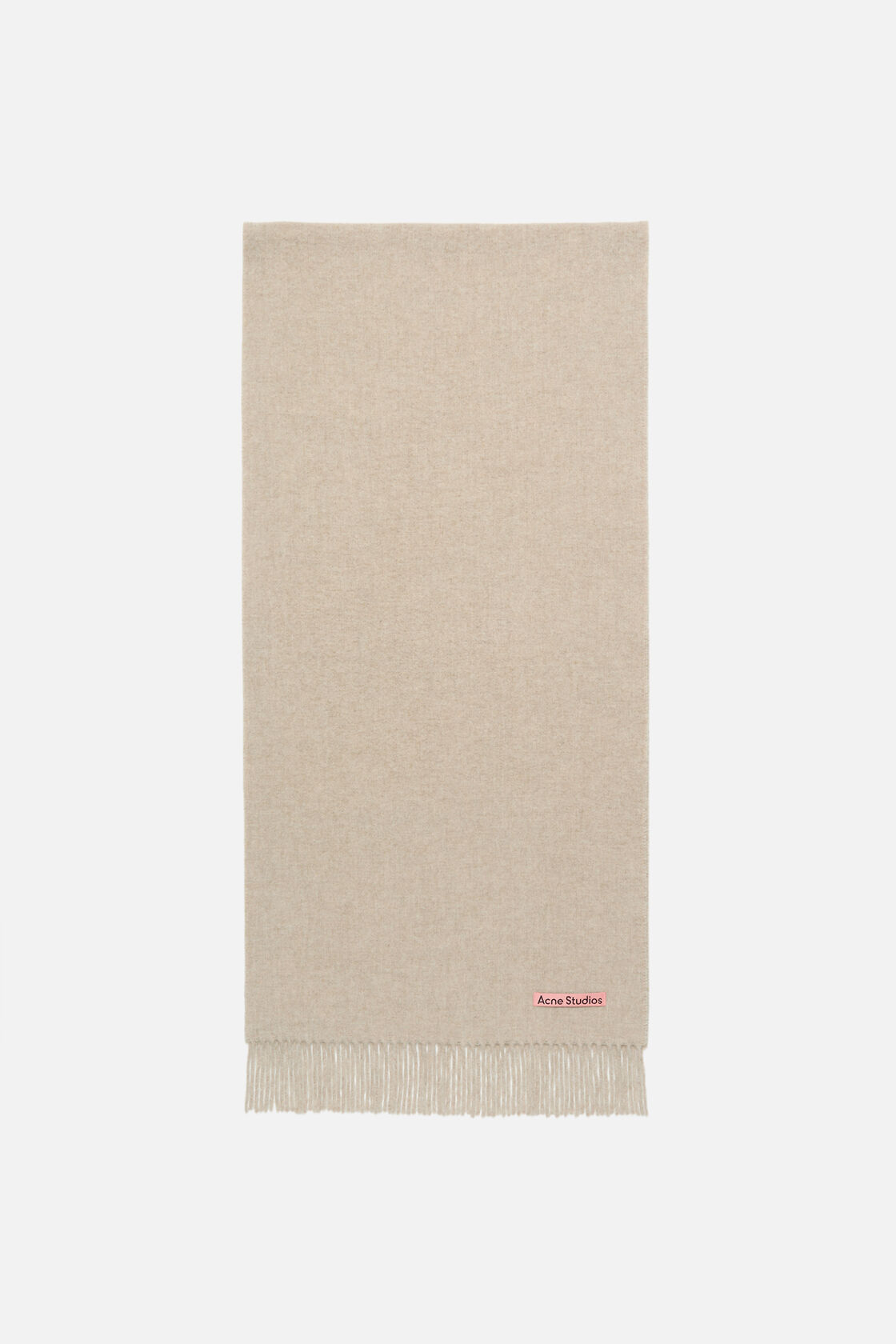Fringe wool scarf &ndash; Narrow, Oatmeal melange, 2000x