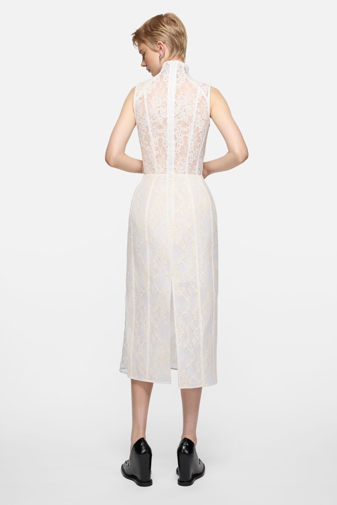 Lace corset dress, White/white, 2000x