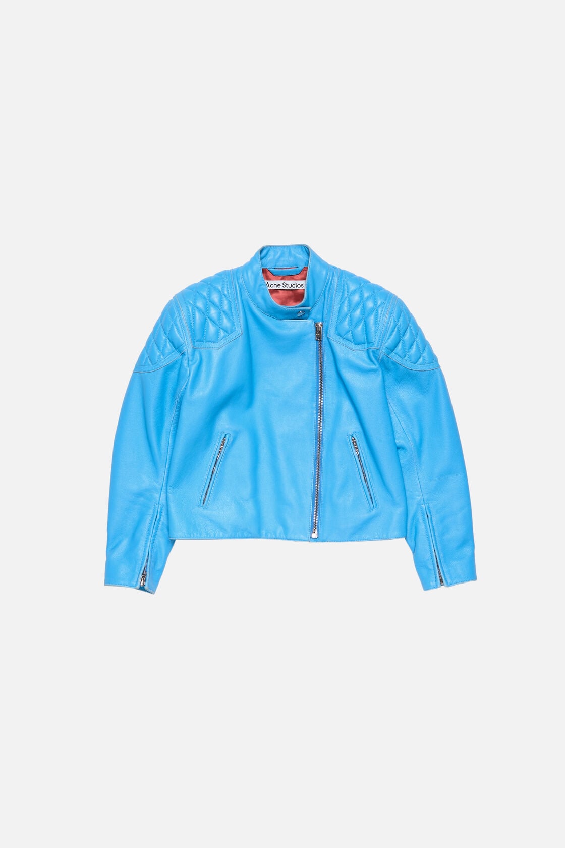 Leather biker jacket, Aqua blue, 2000x