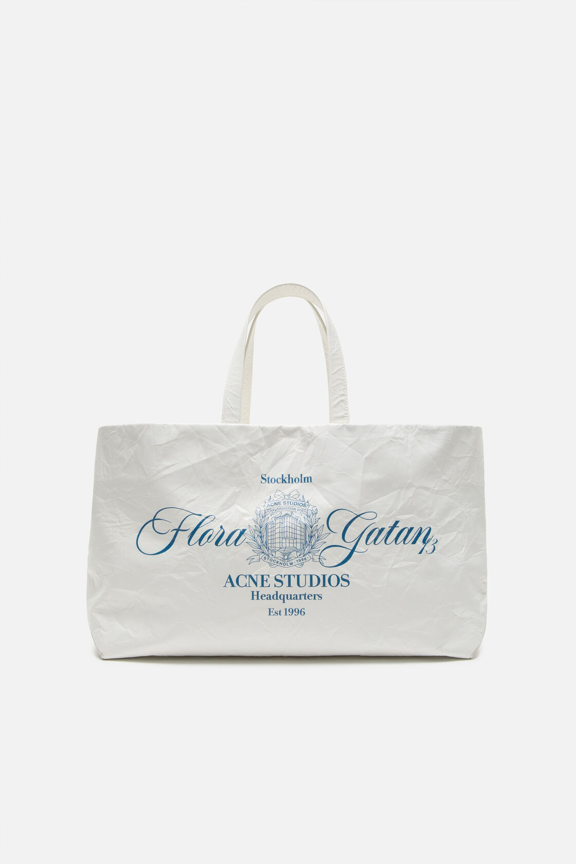 Leather tote with logo, White, 2000x