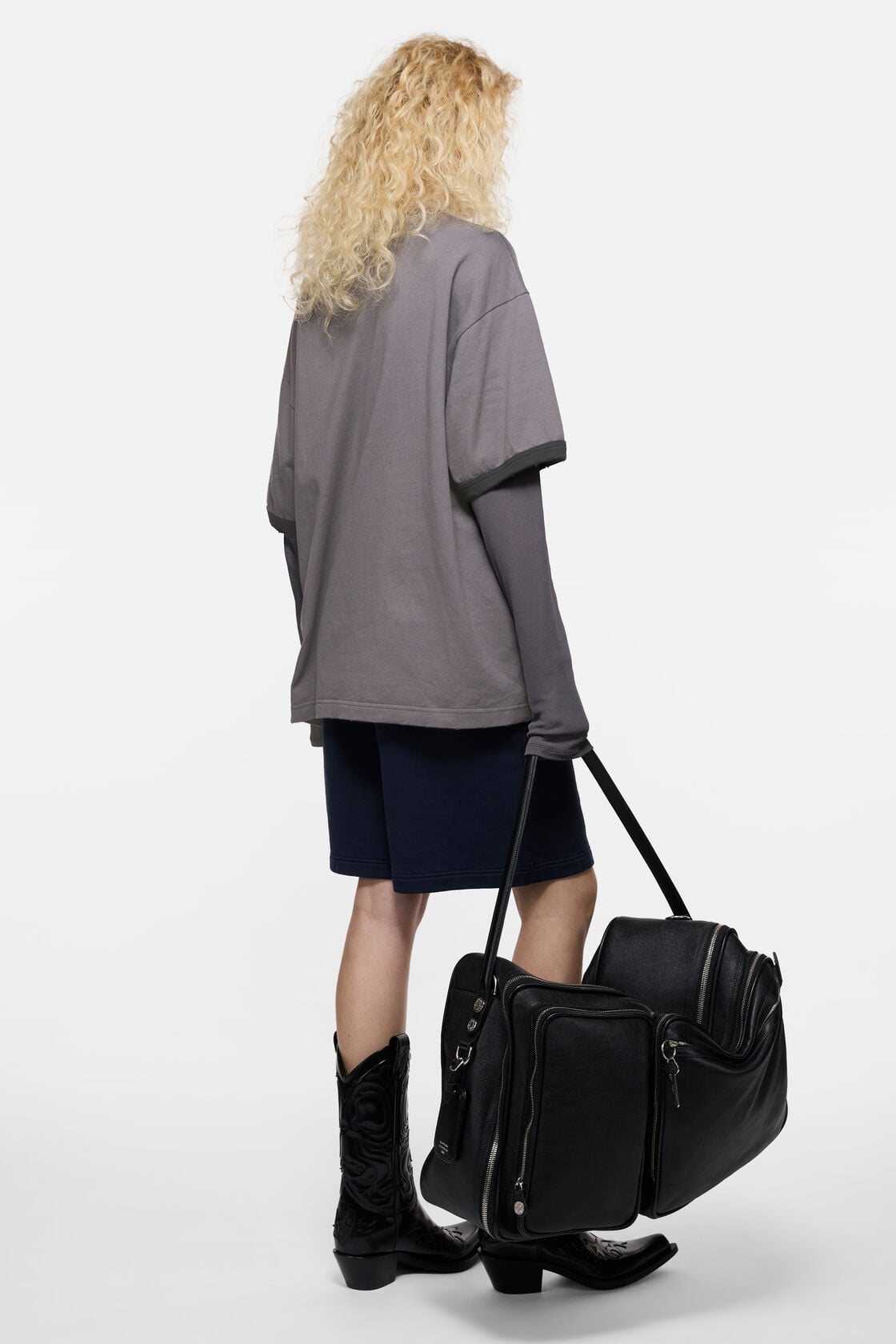 Layered graphic t-shirt, Dark purple/black, 2000x