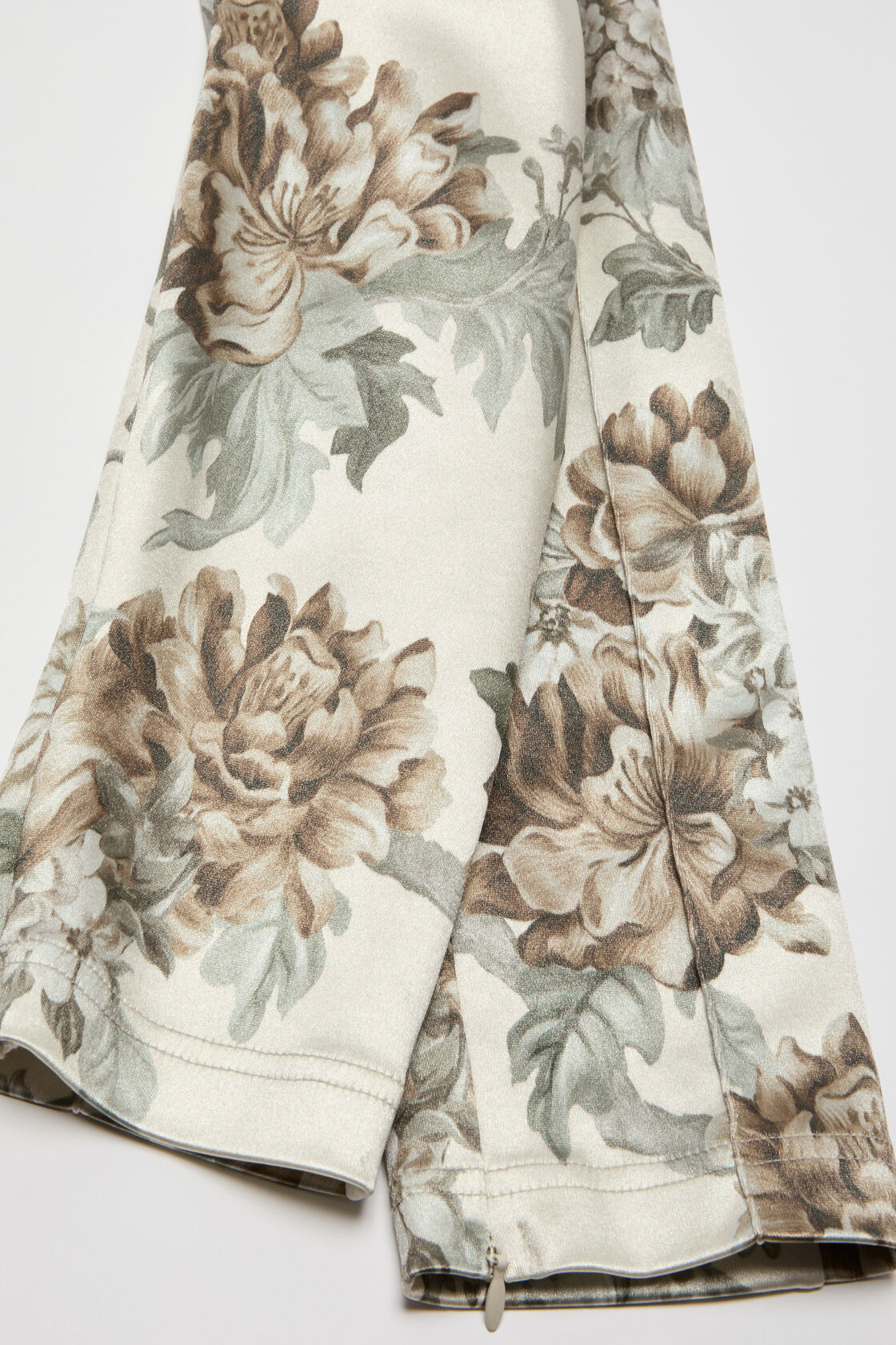 Fitted printed trousers, Cream beige, 2000x