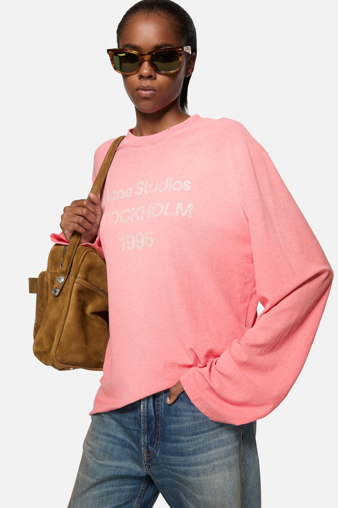 Sprayed 1996 logo t-shirt, Tango pink, 2000x