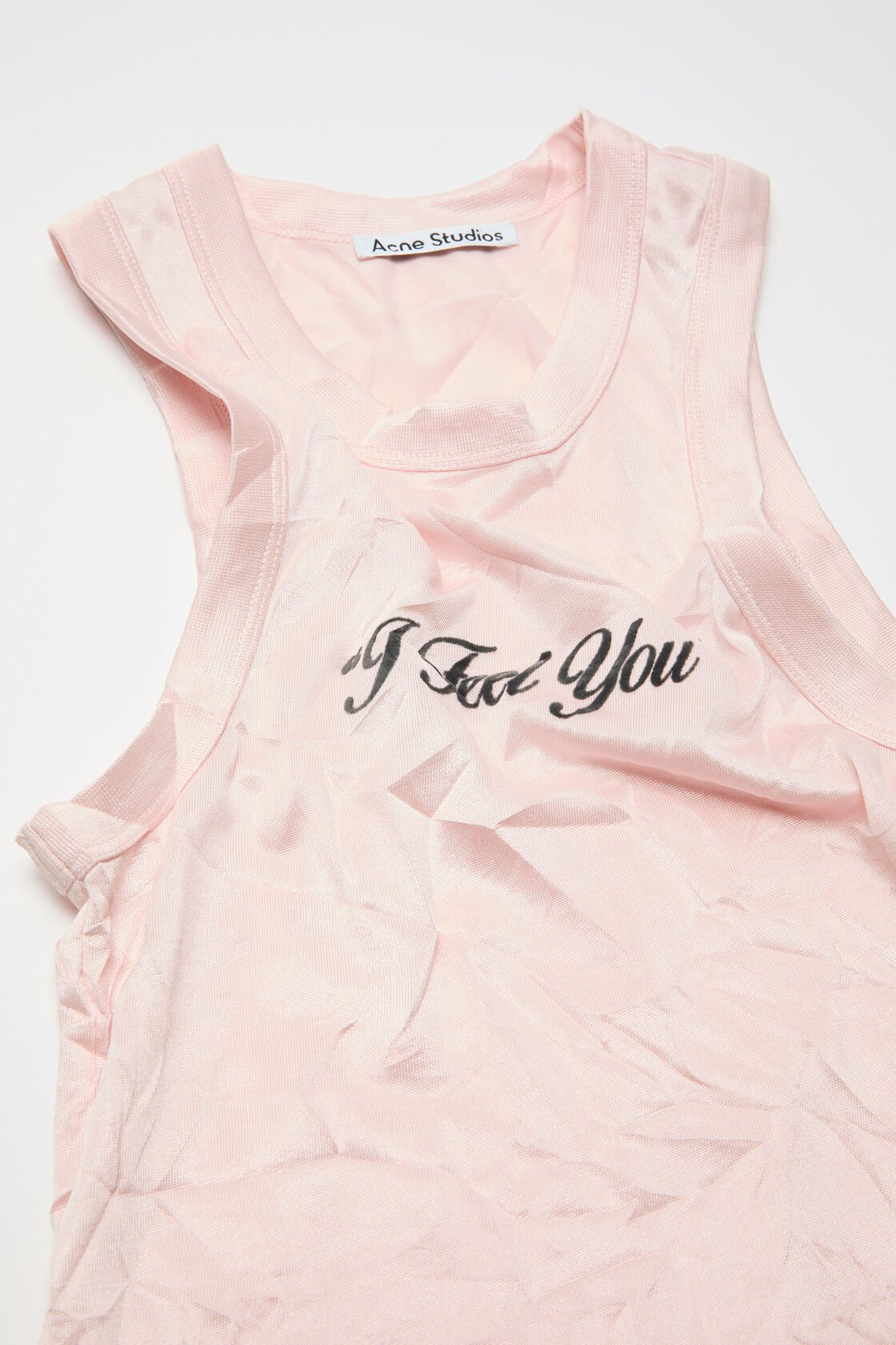 Crinkled printed tanktop, Powder pink, 2000x