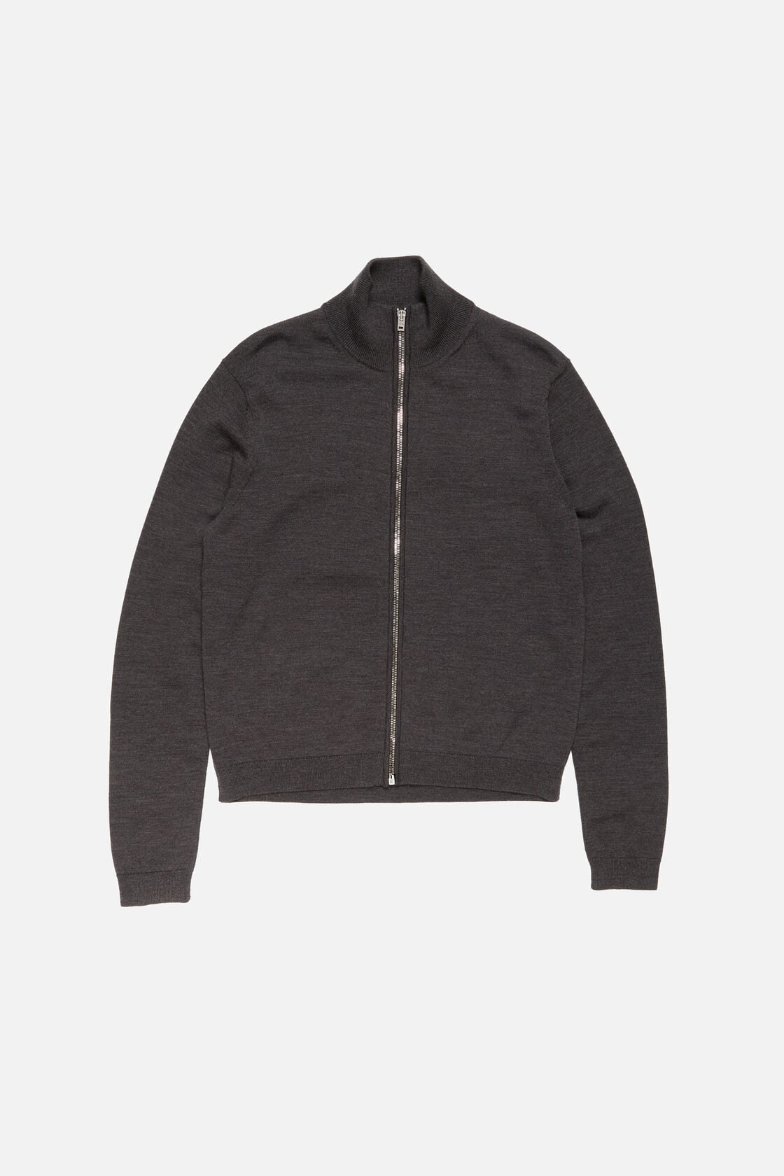 Zip-up bow logo cardigan, Anthracite grey, 2000x