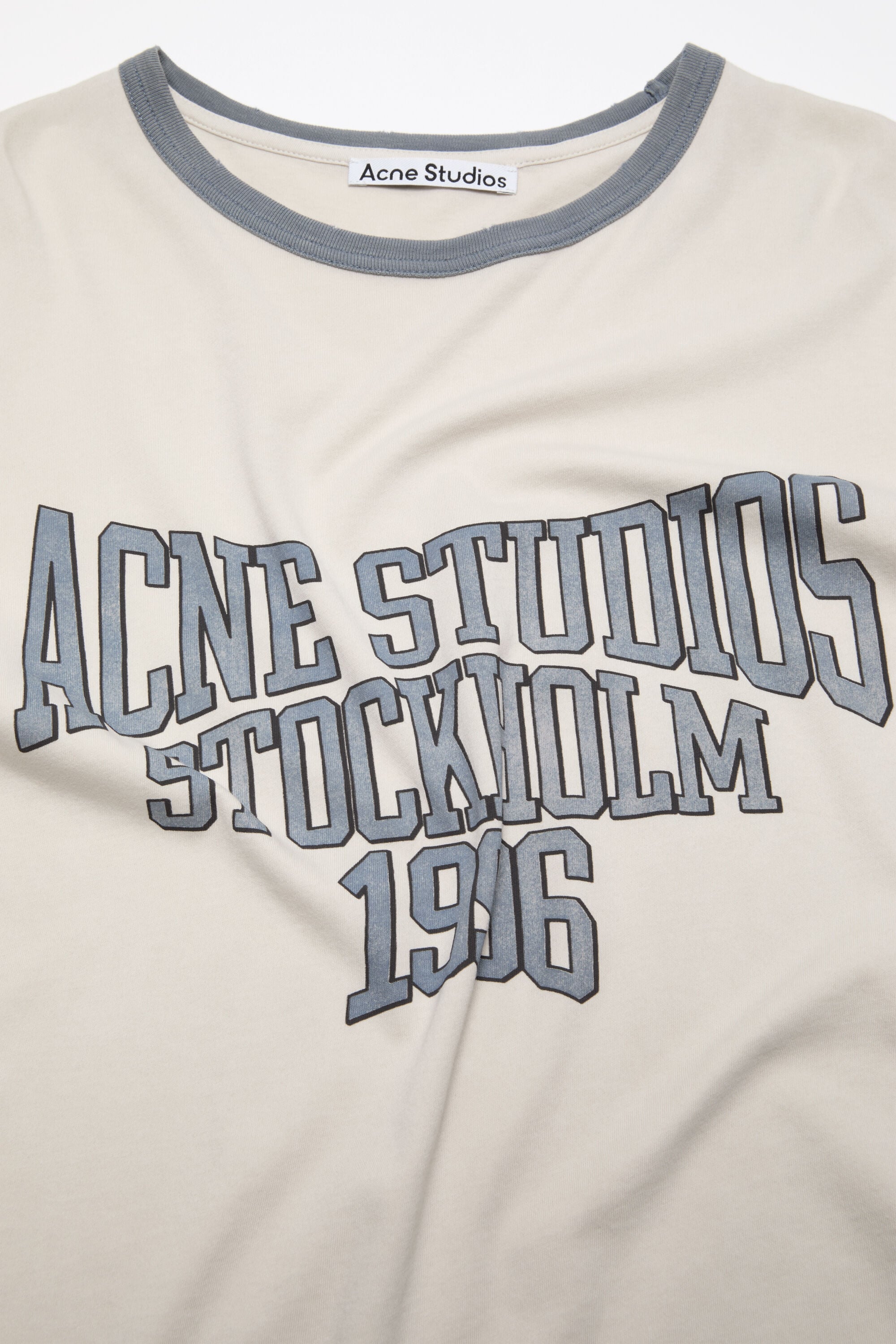 Acne Studios - グラフィックTシャツ - オフホワイト/グレーブルー